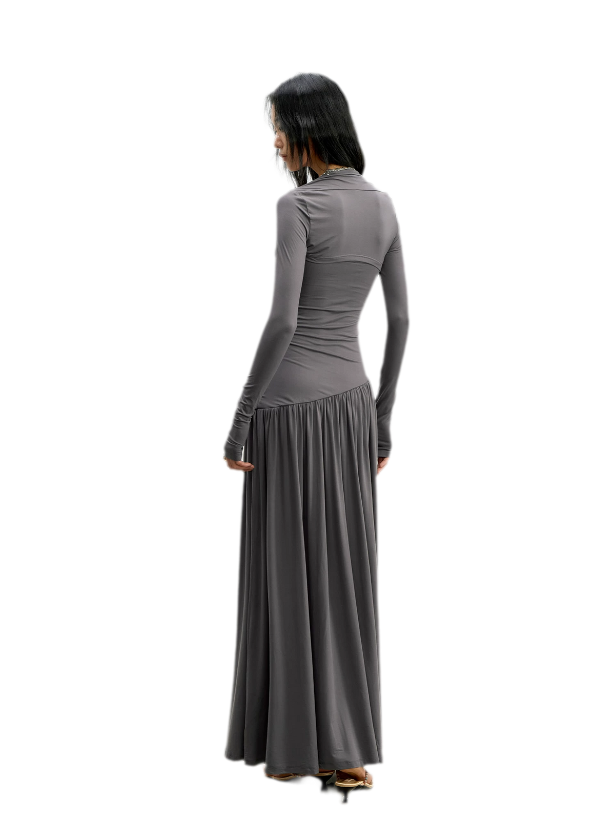 Twist Bandeau A-Line Maxi Dress