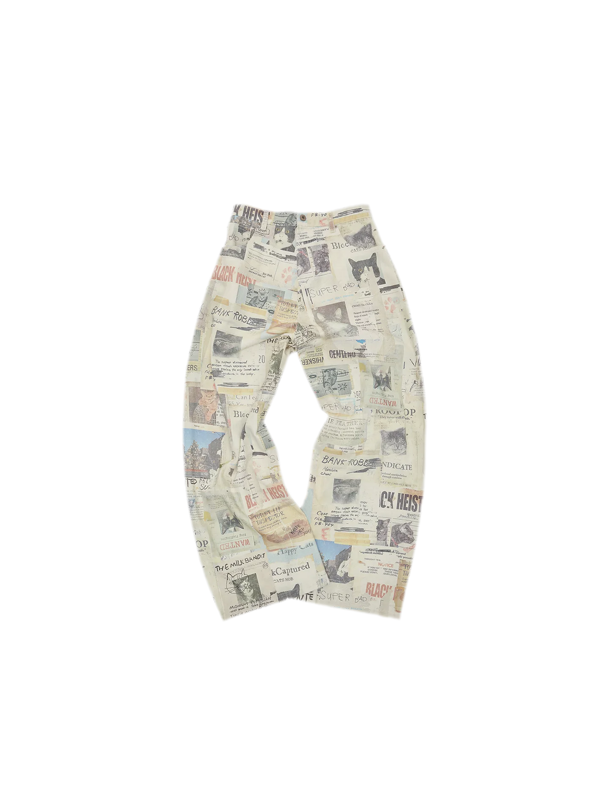 Pantalon en toile imprimé à jambes larges