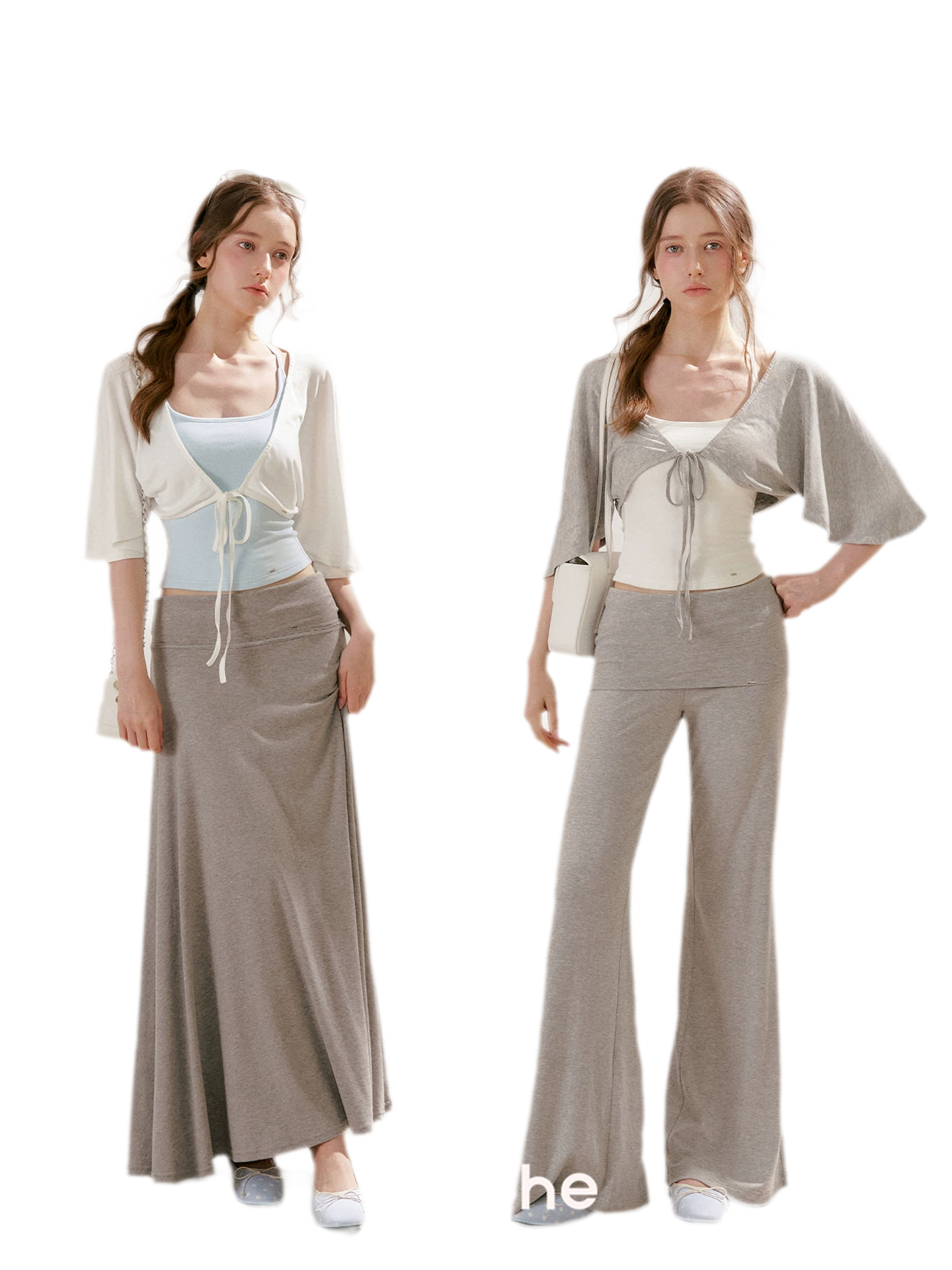 Airy Cloud Feel Halter U-Neck Vest and Batwing