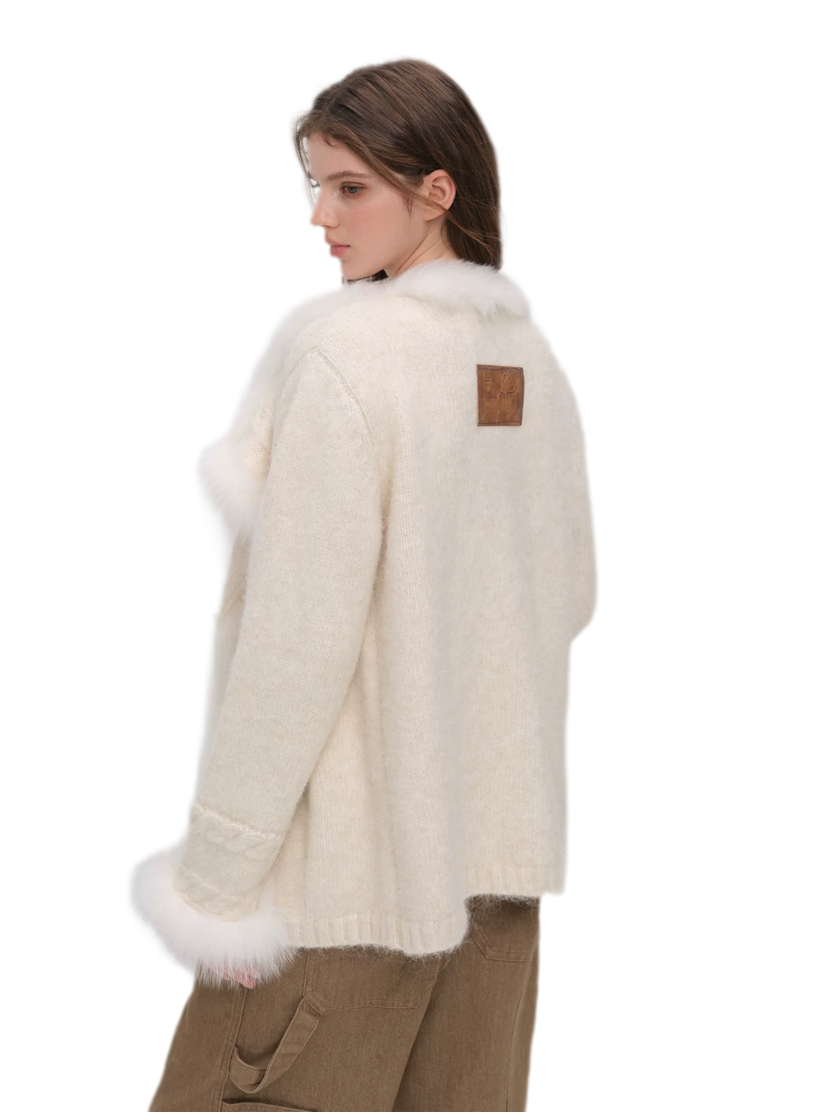Long-Pile Fox Fur Cardigan