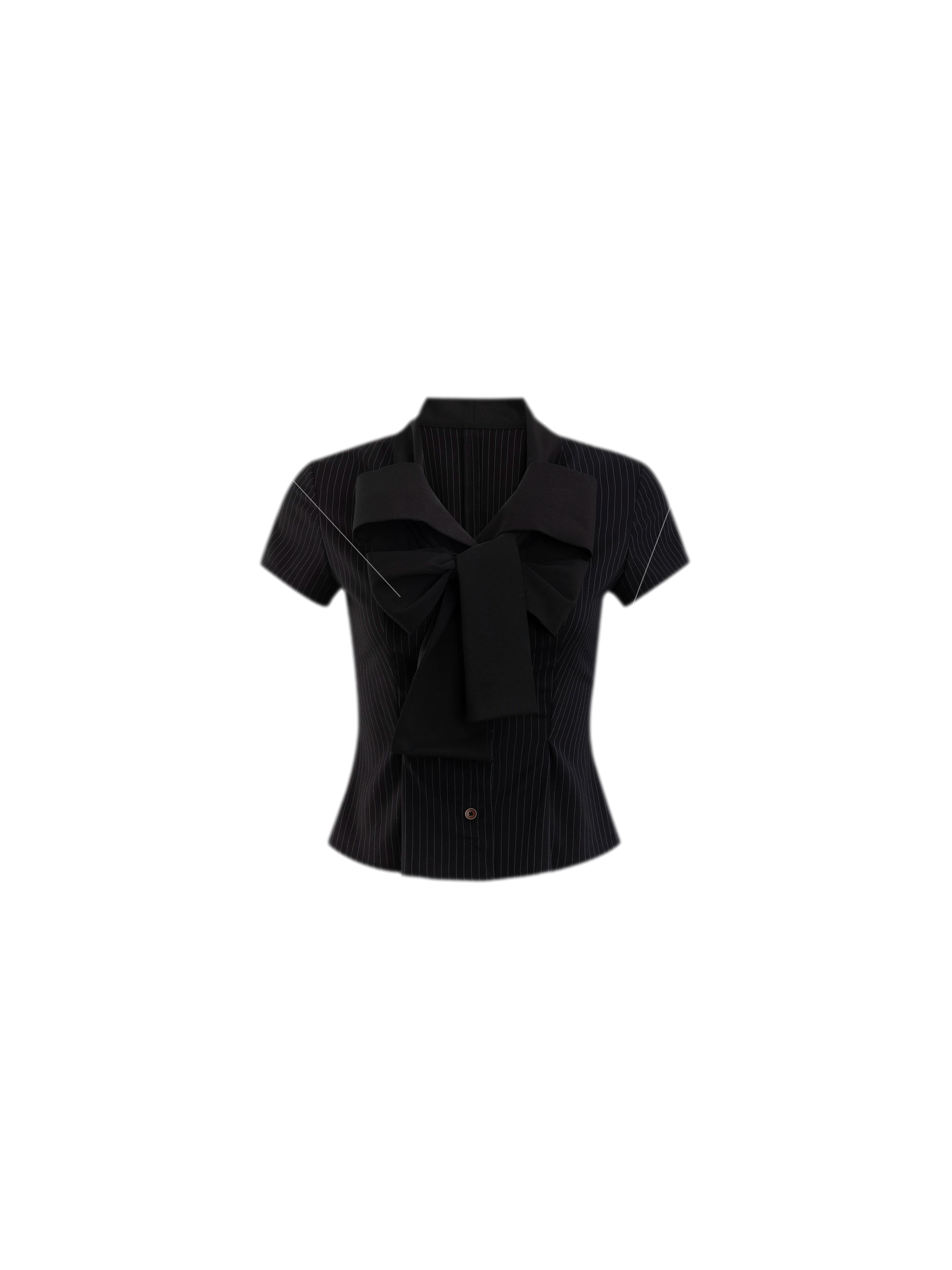 Bow Stripe Shirt Set