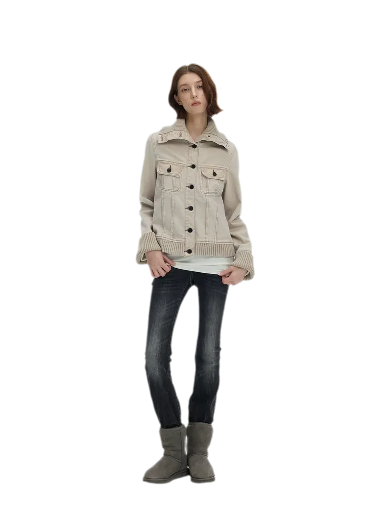 Washed Low-Rise Flare Jeans