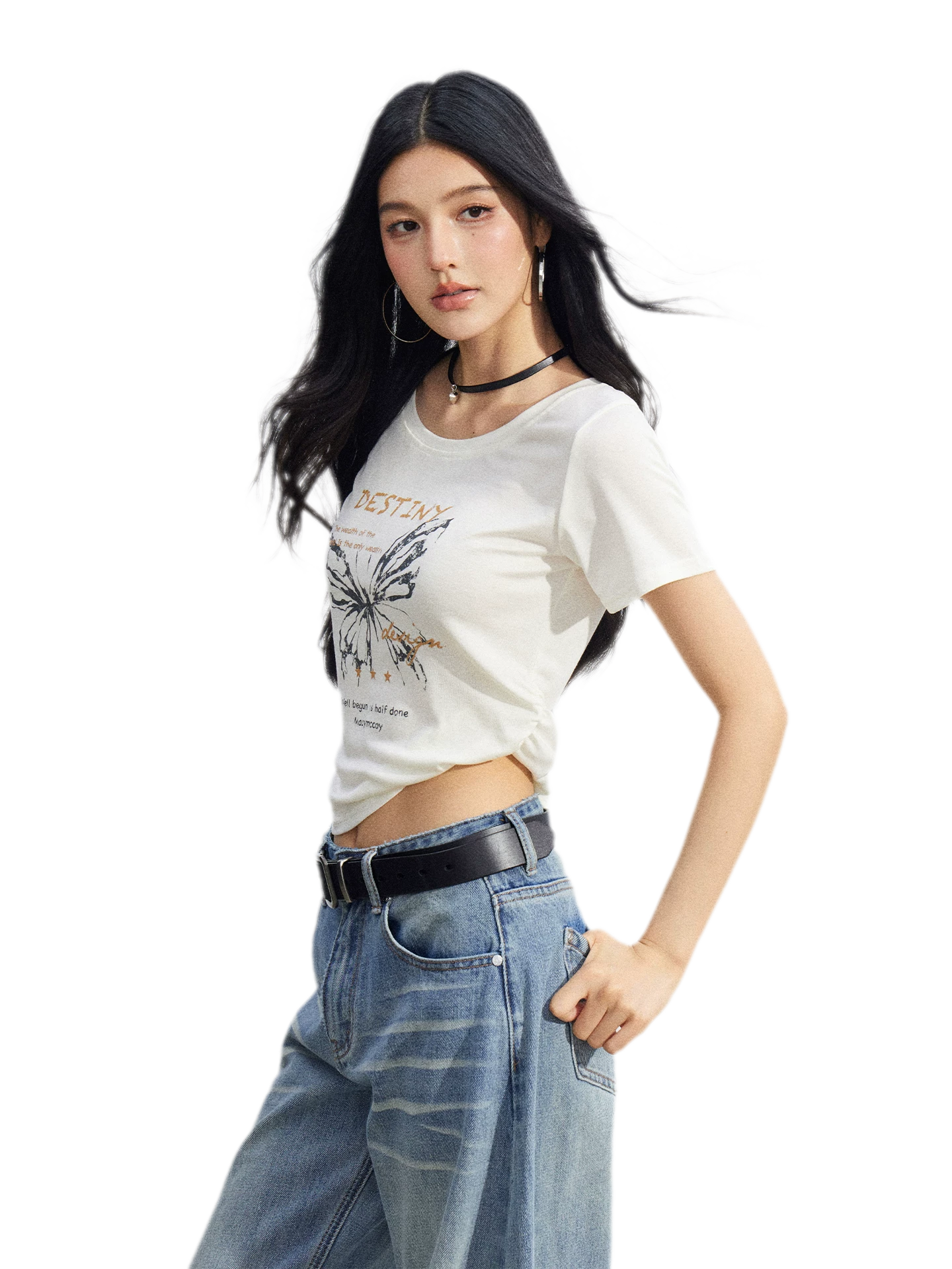 Butterfly Ruched Tee