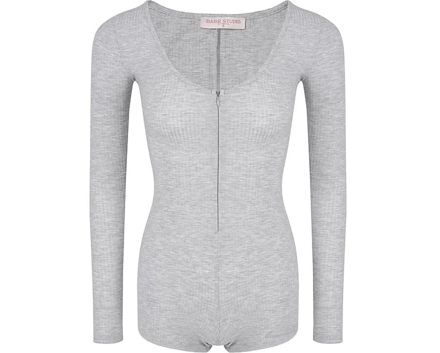 Ribbed Knit Slim Romper