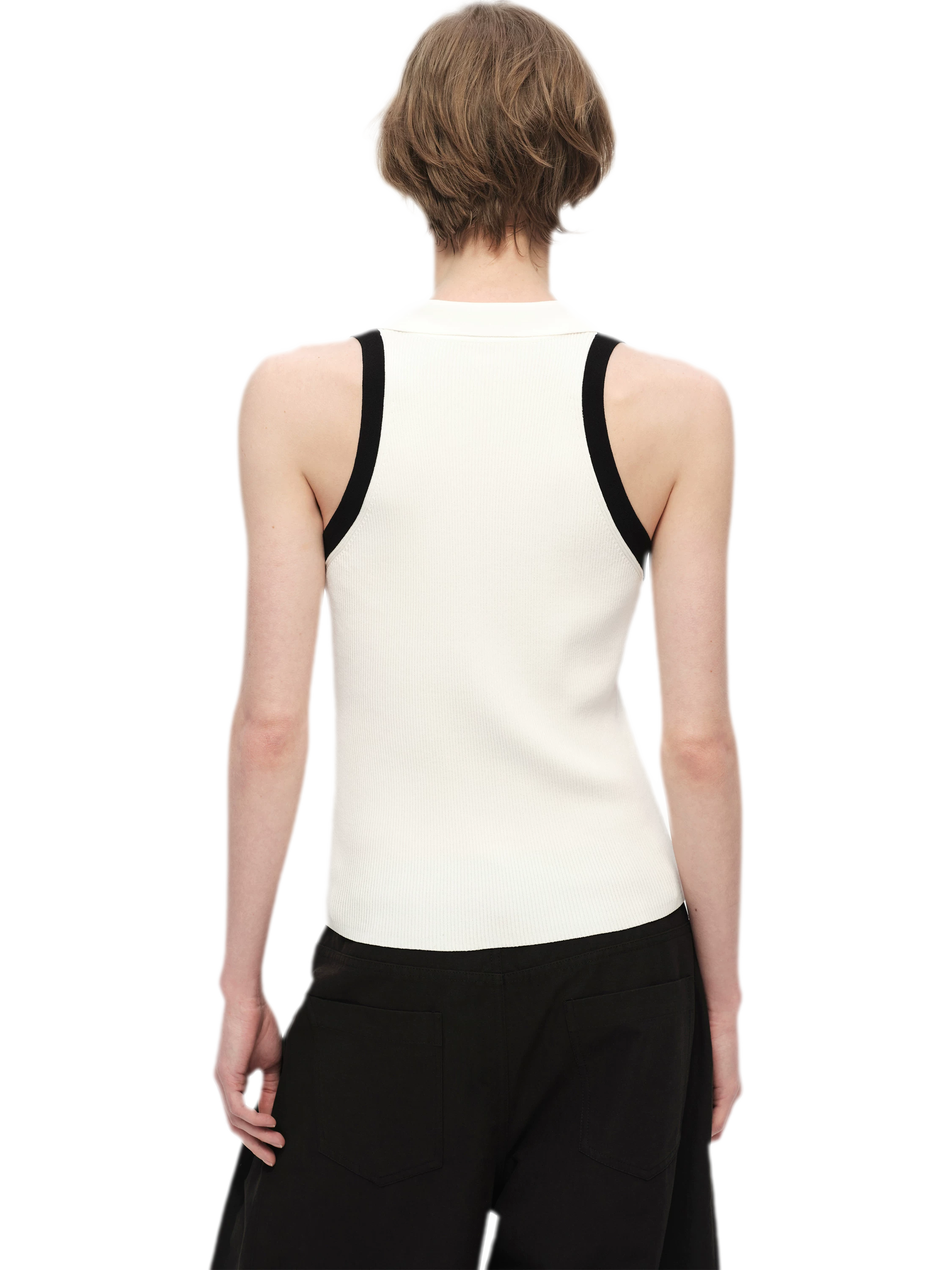 Contrast Rib Polo Tank