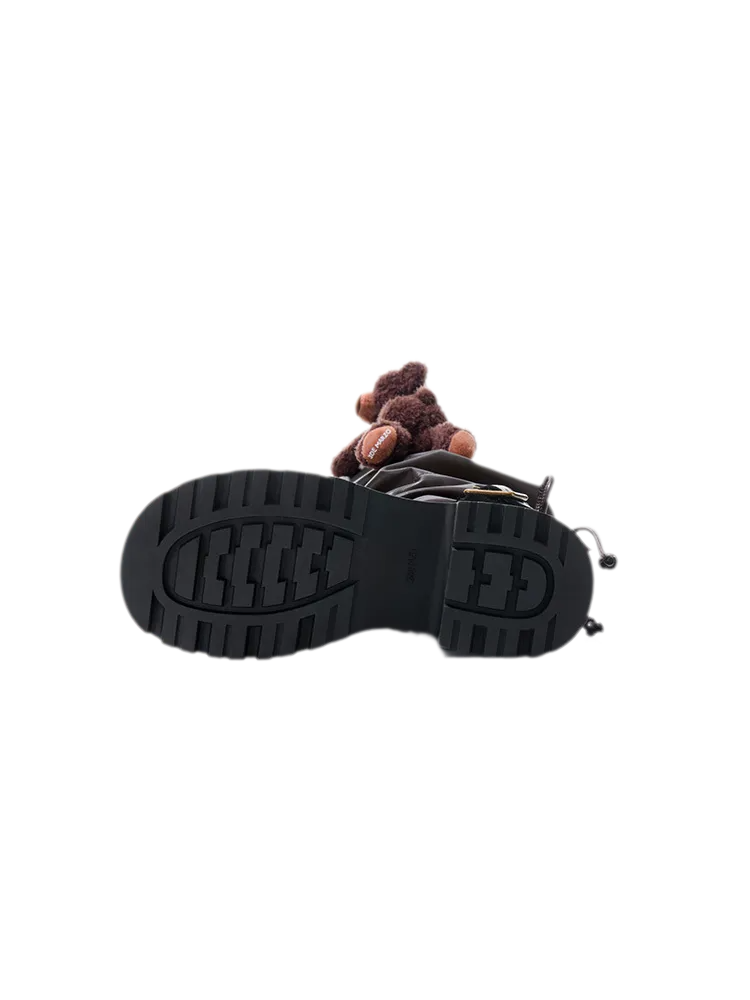 Schlaffe knielange Lederstiefel