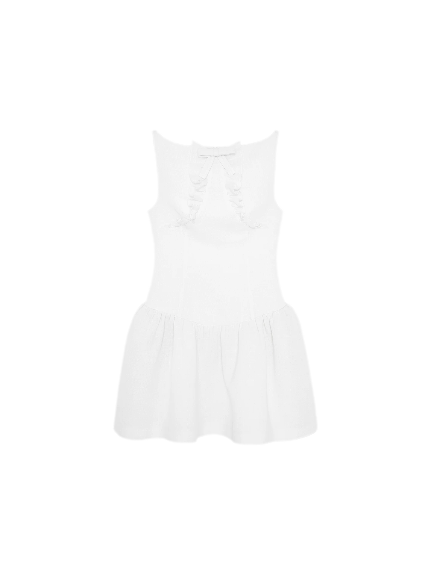 Ruffle Bowknot Mini Dress