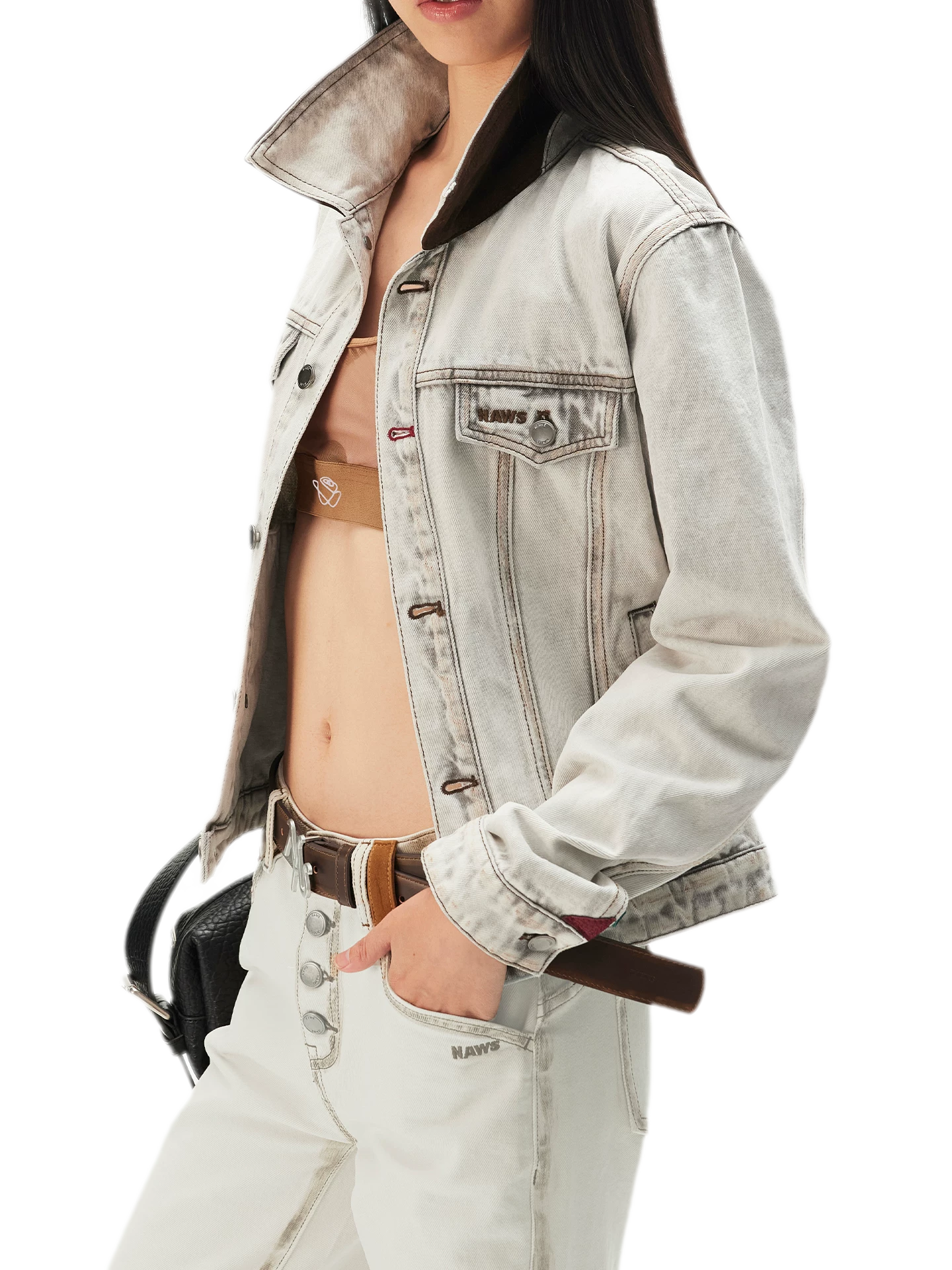 Washed Cropped Denim Jacket