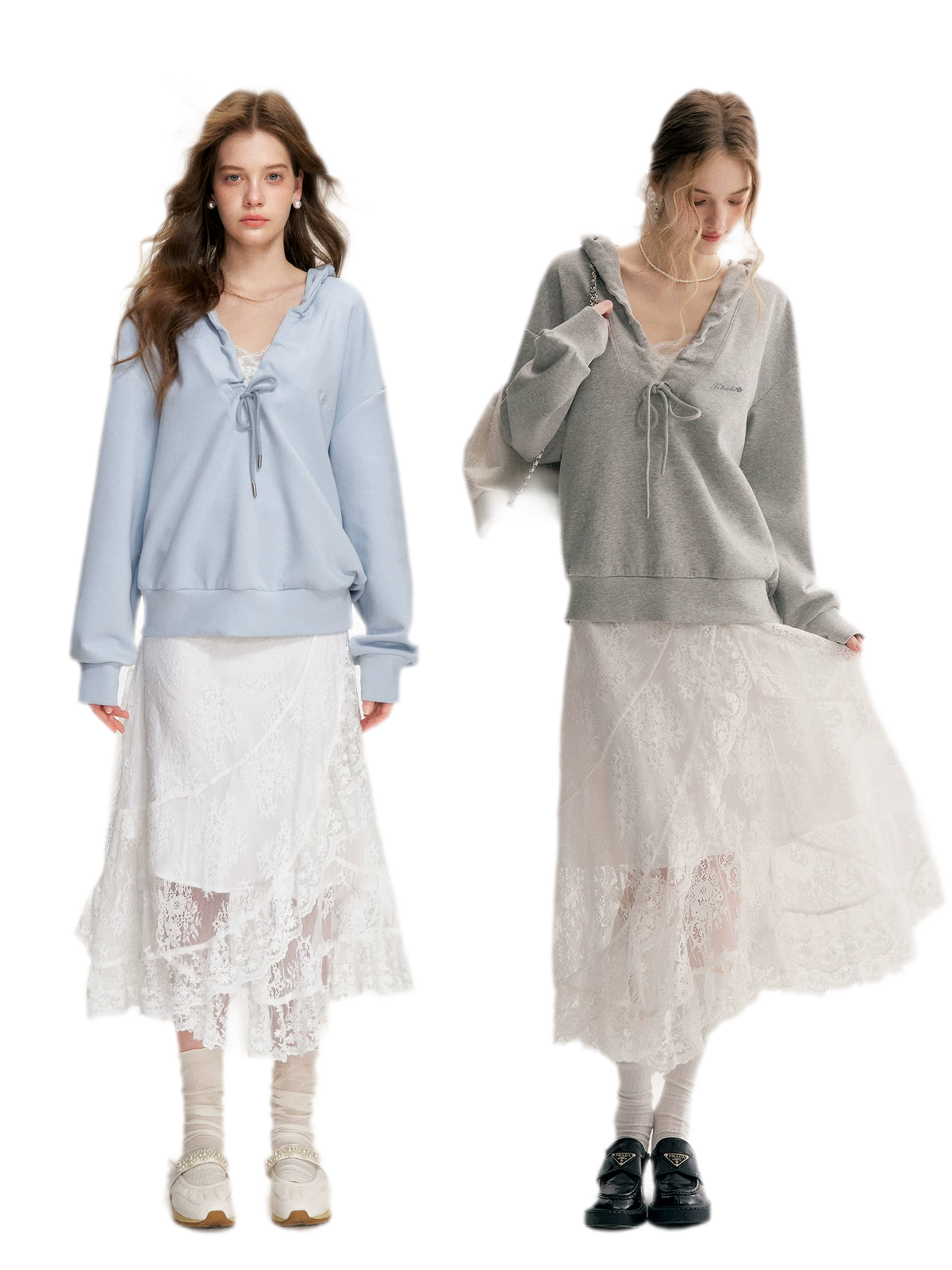 Cotton-Feel Ruched Oversized Hoodie