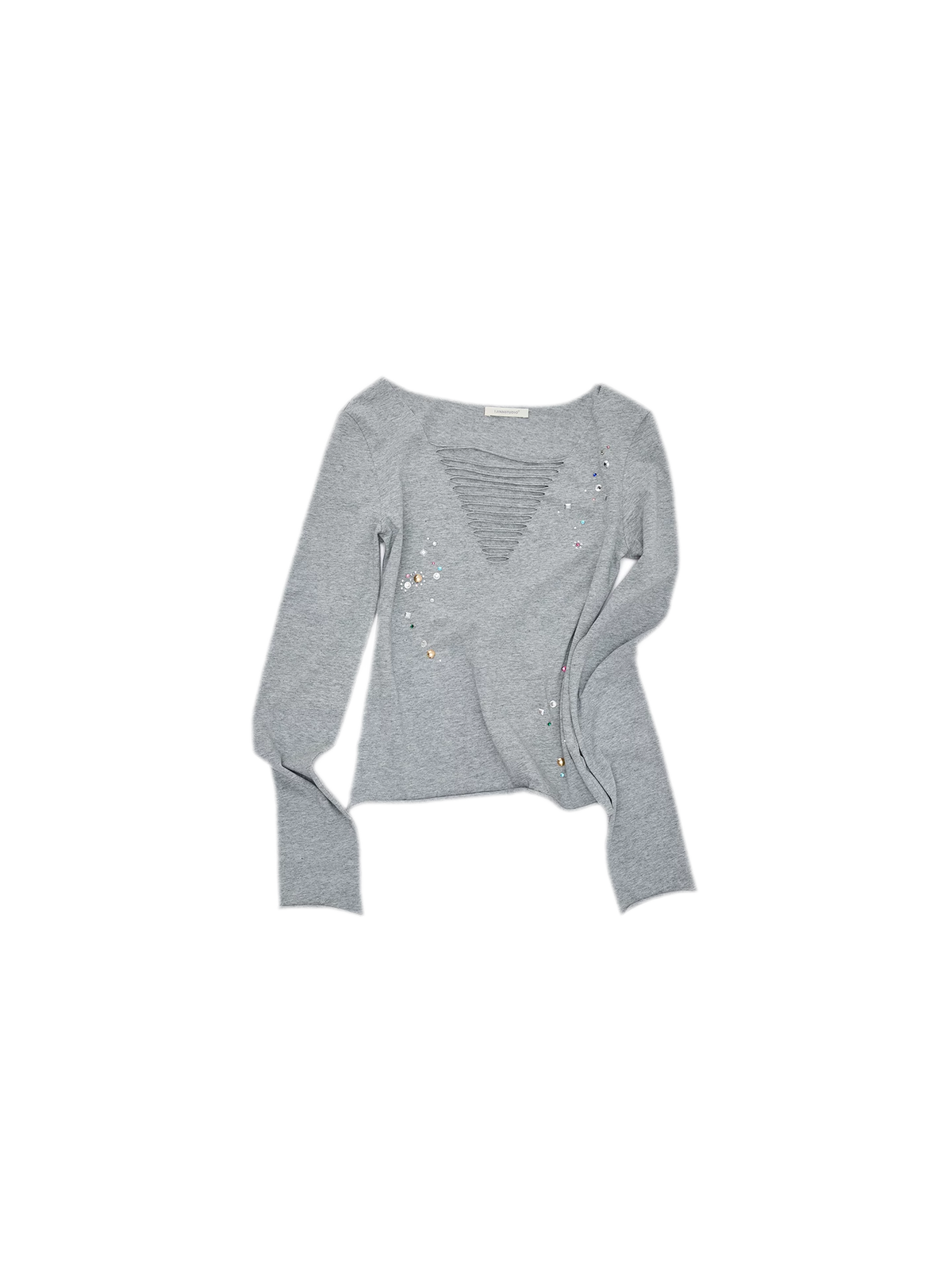 Haut à col en V avec découpes et strass