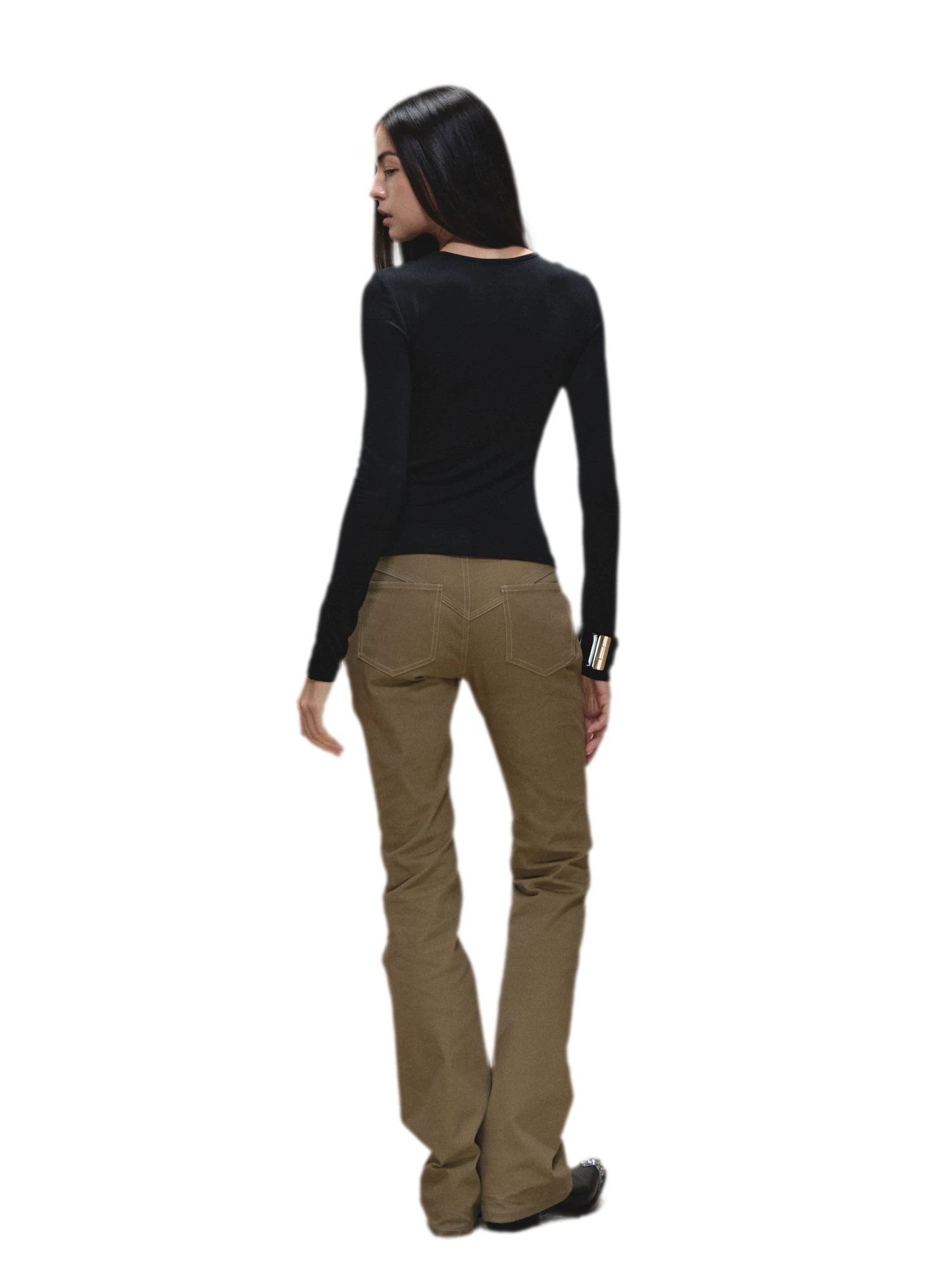 Vintage Distressed Khaki Slim Fit Casual Pants