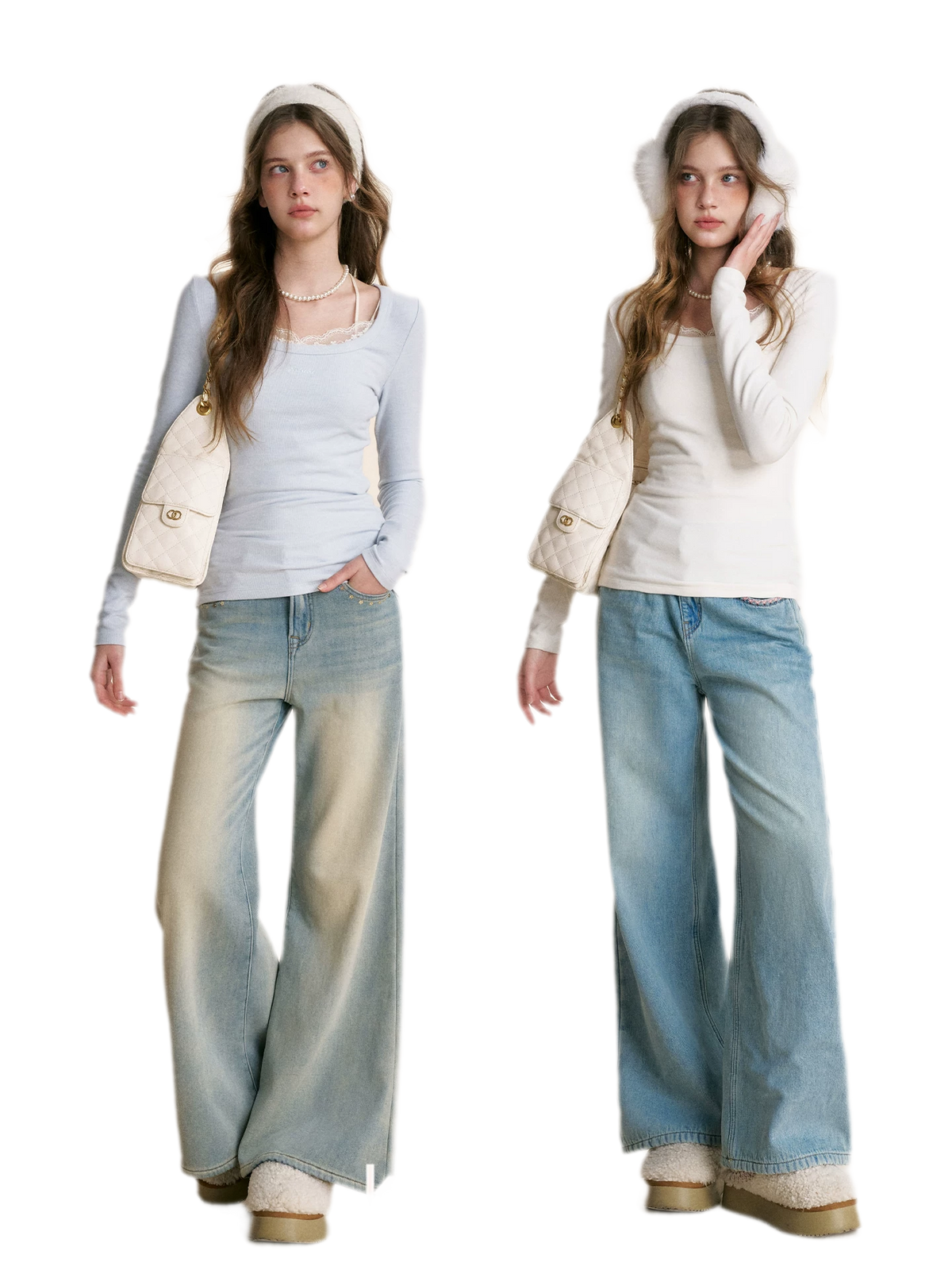 تي شيرت ضيق طويل الأكمام من Deer Velvet