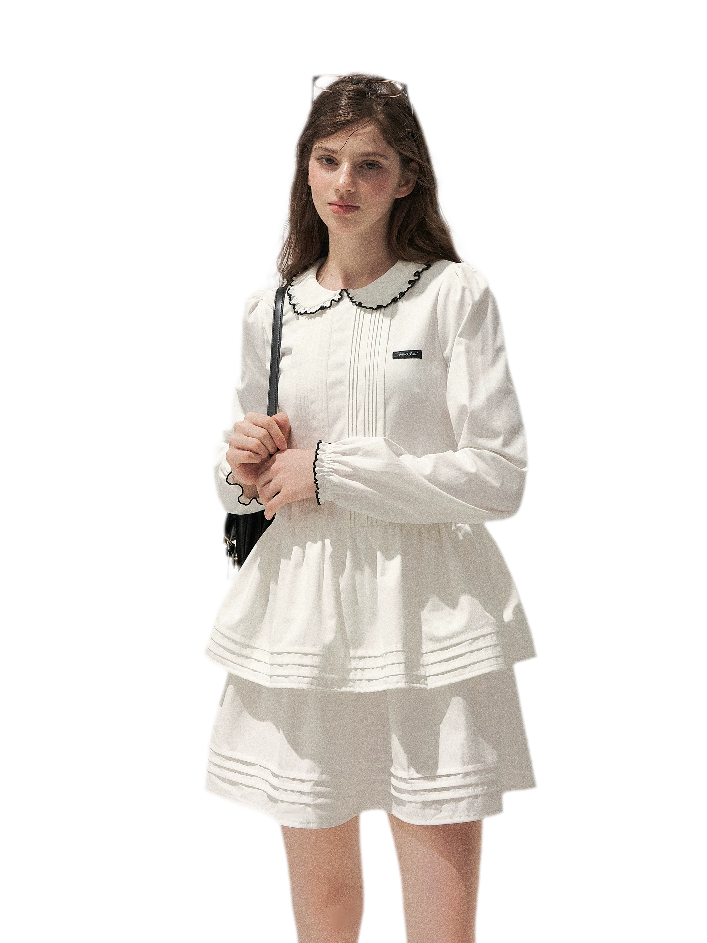 Pleated Peter Pan Collar Dress