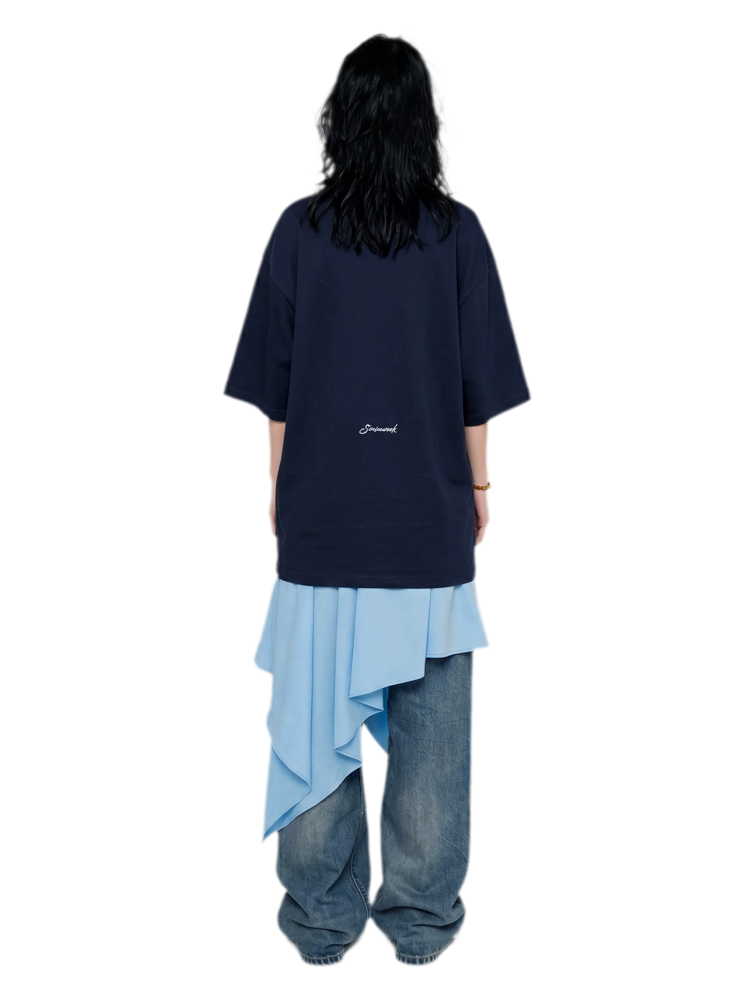 Silver Print Oversized T-Shirt