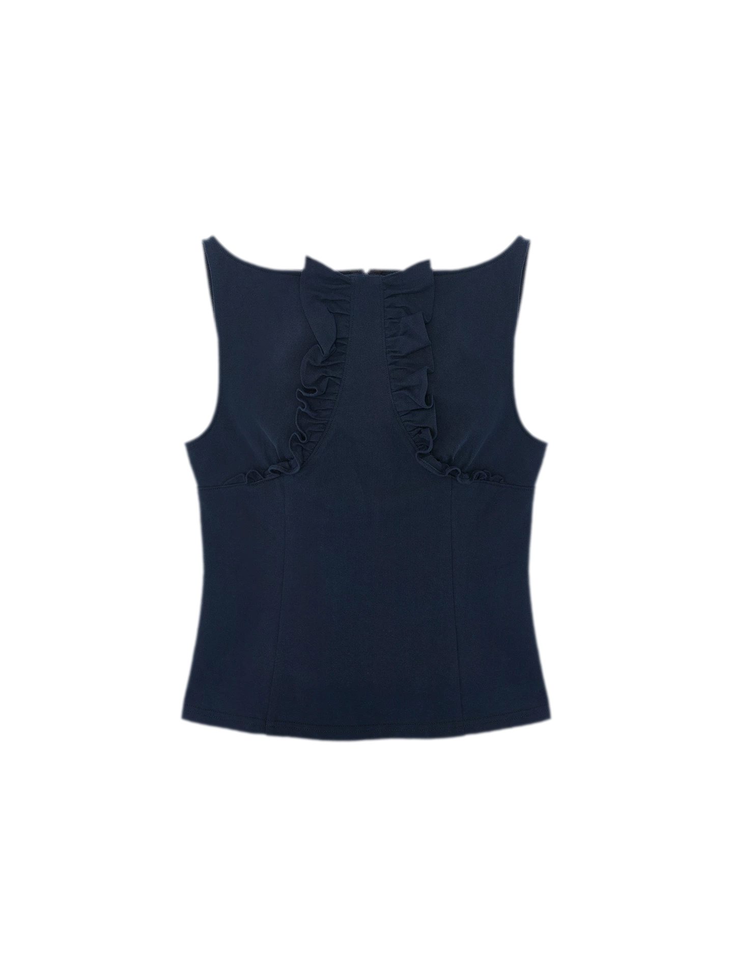 Ruffle Trim Fitted Top