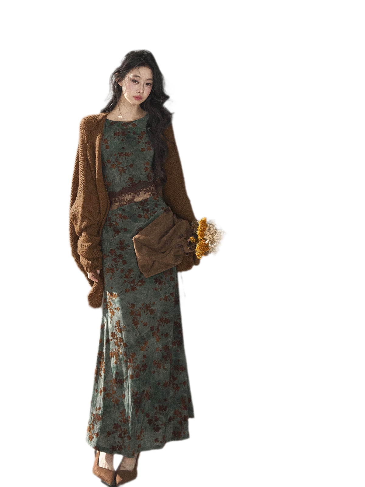 Cardigan aperto in maglia grossa