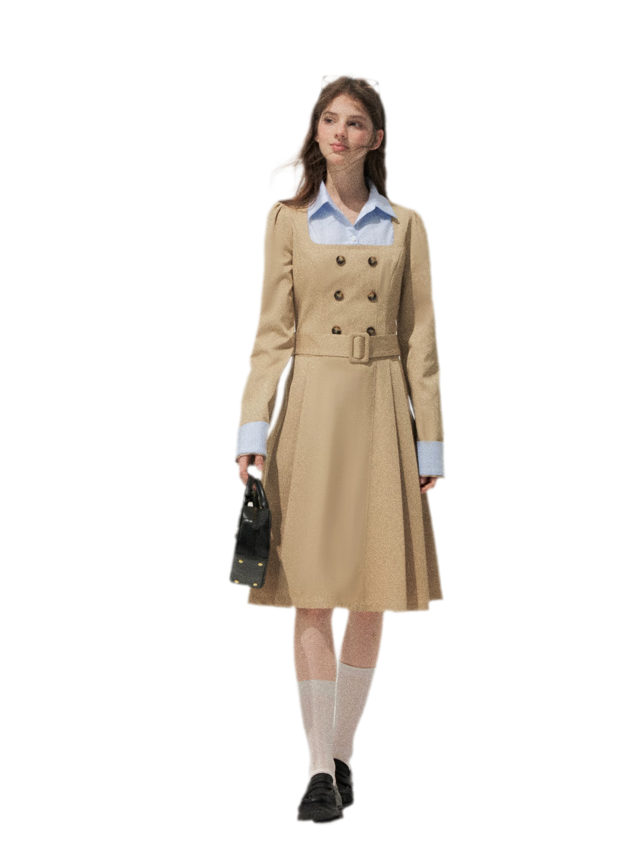 Vintage Trench Collar Dress