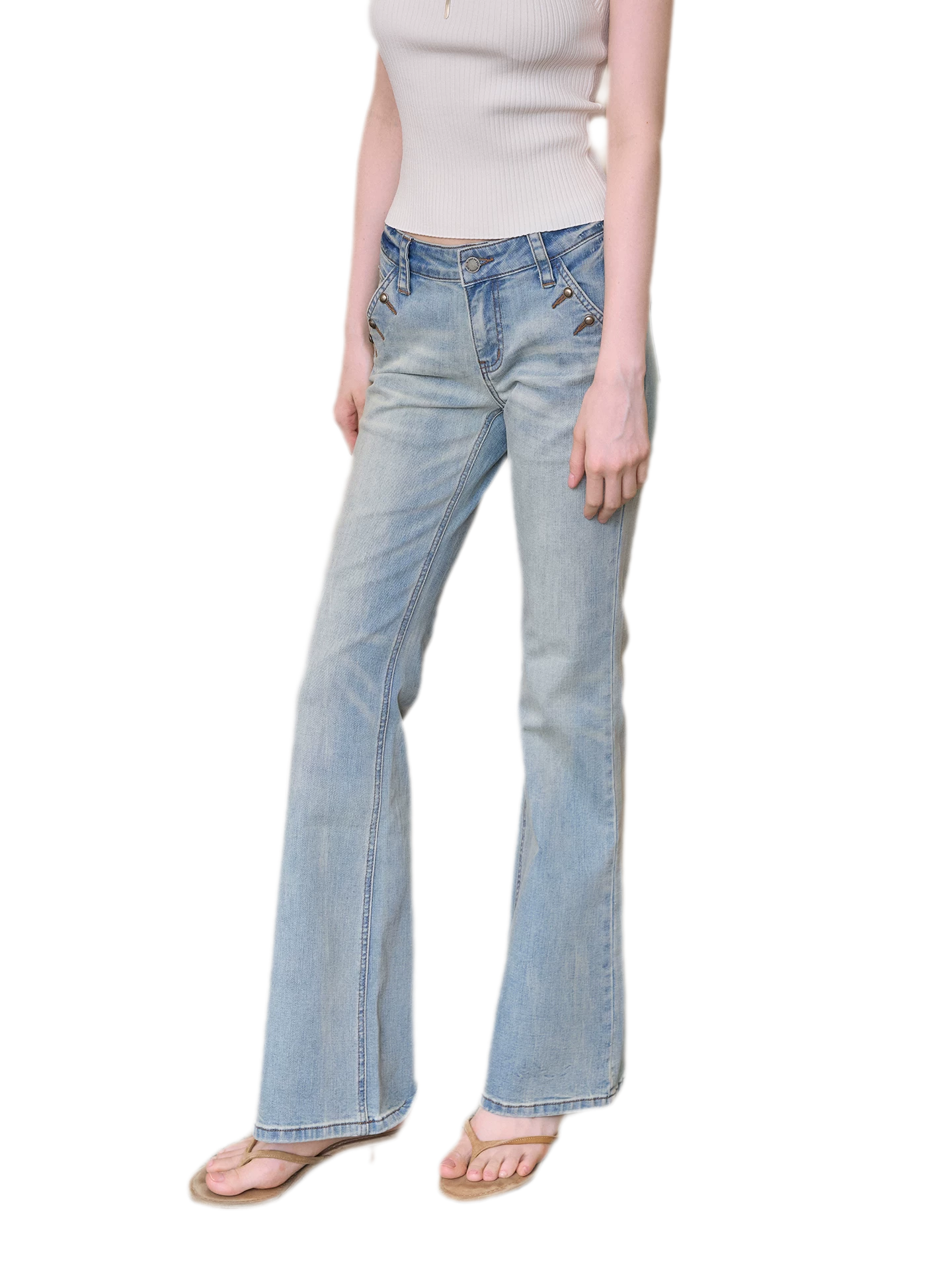 Vintage Low-Rise Flare Jeans