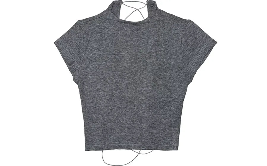 Open-Back Tie-Up T-Shirt
