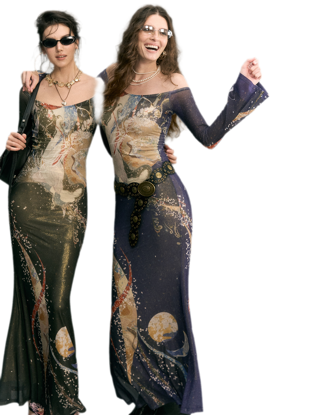 Perlenkrähen-Strickkleid im Meerjungfrauenstil