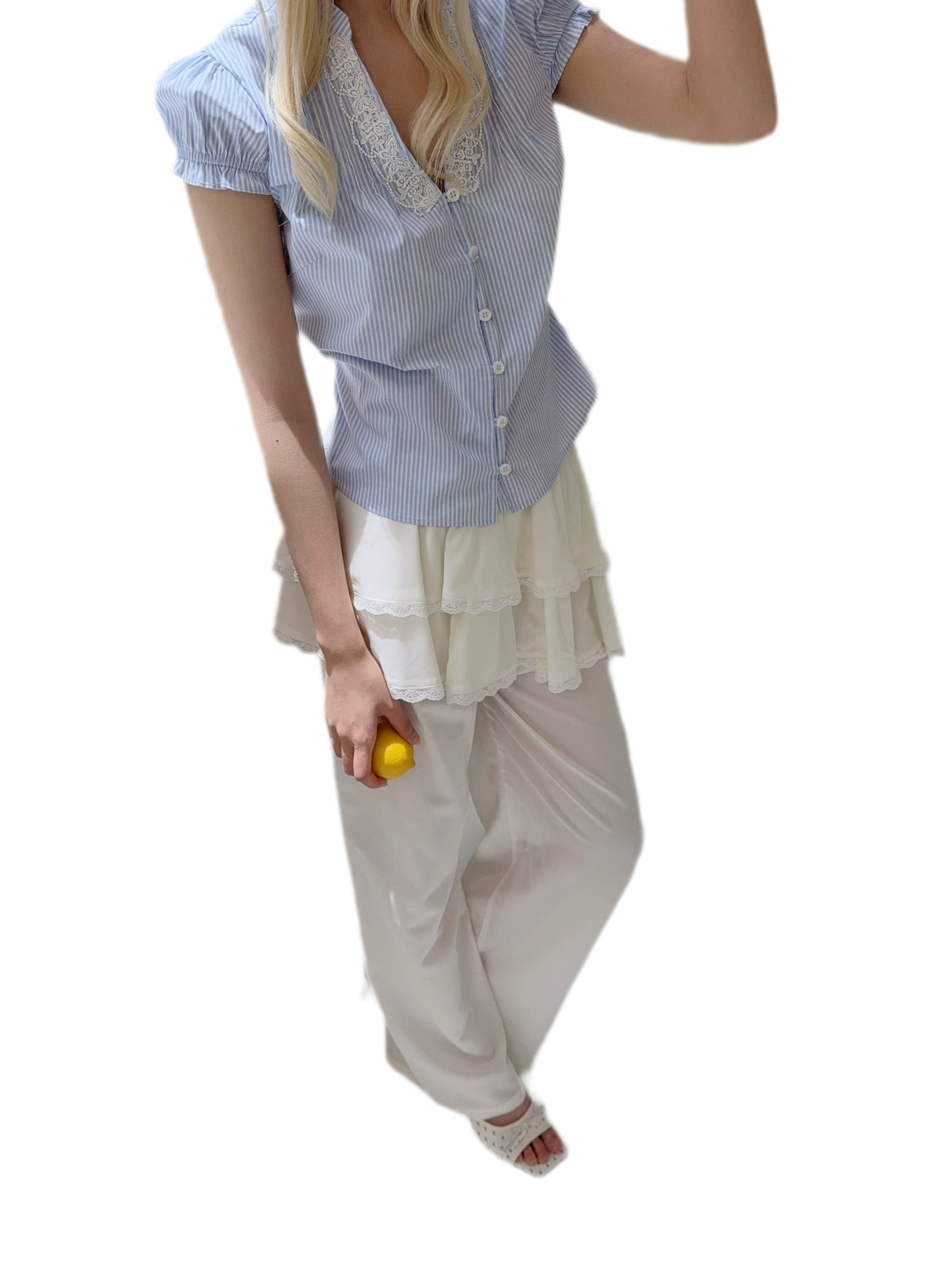 Ruffled Wide Leg Pants