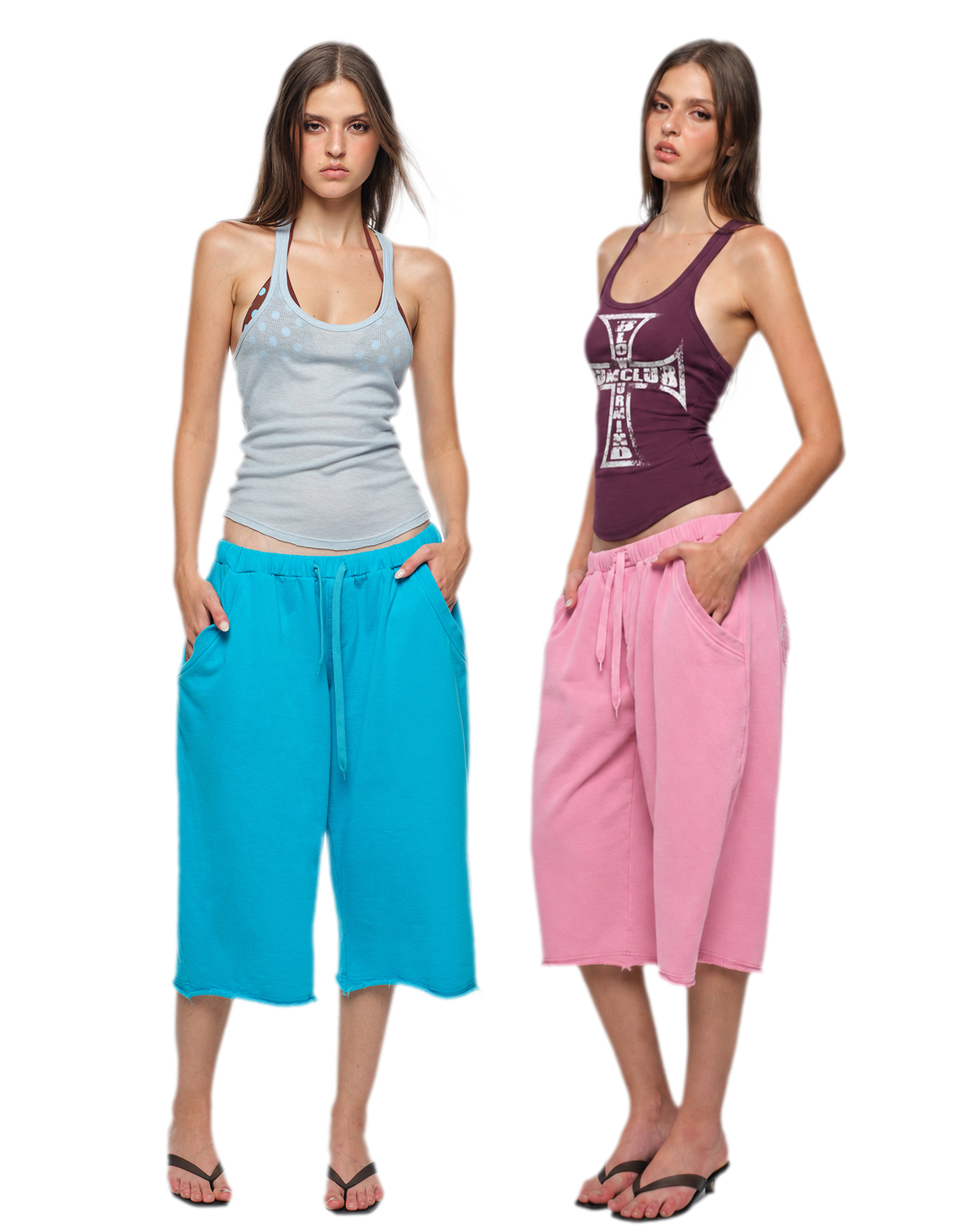 Wide-Leg Cropped Sweatpants