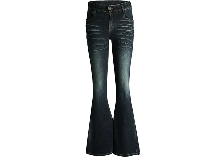 Washed Flare Denim Pants