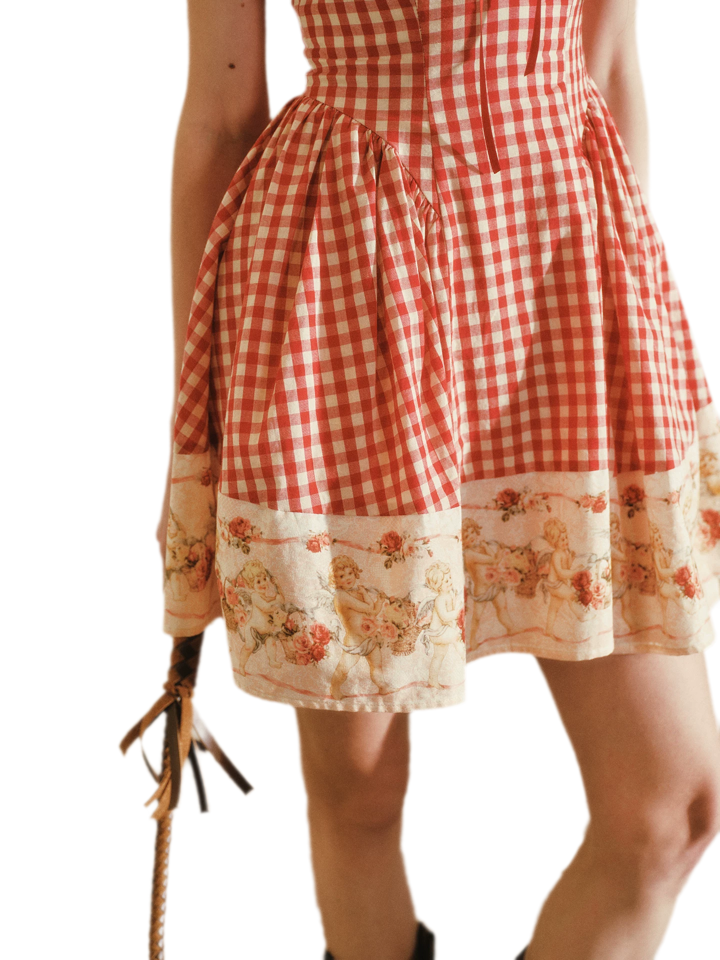 Gingham Lace Mini Dress