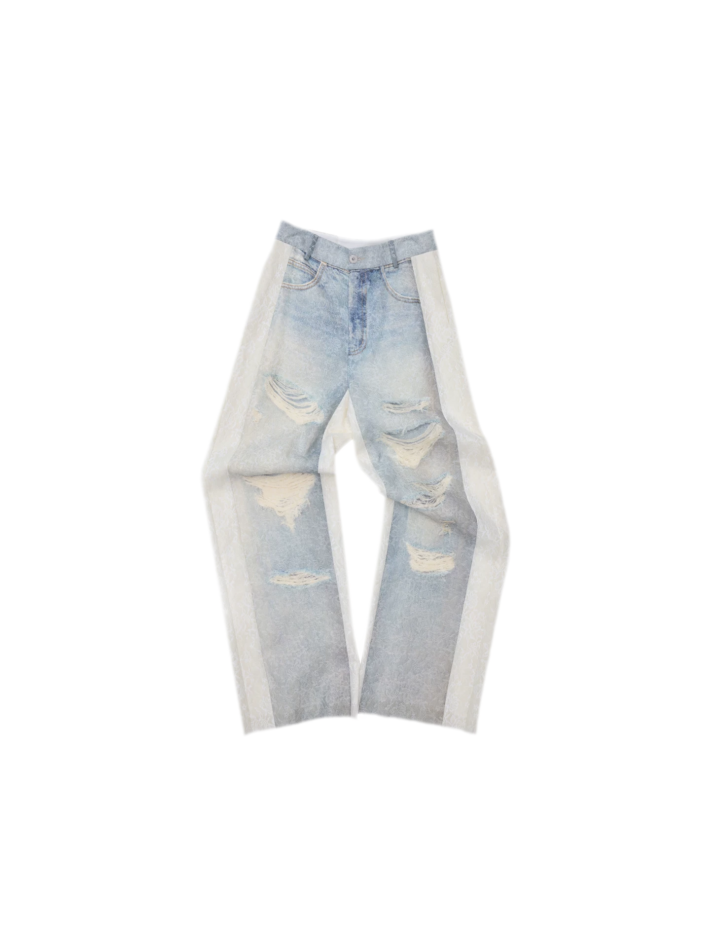 Washed Lace Straight Pants