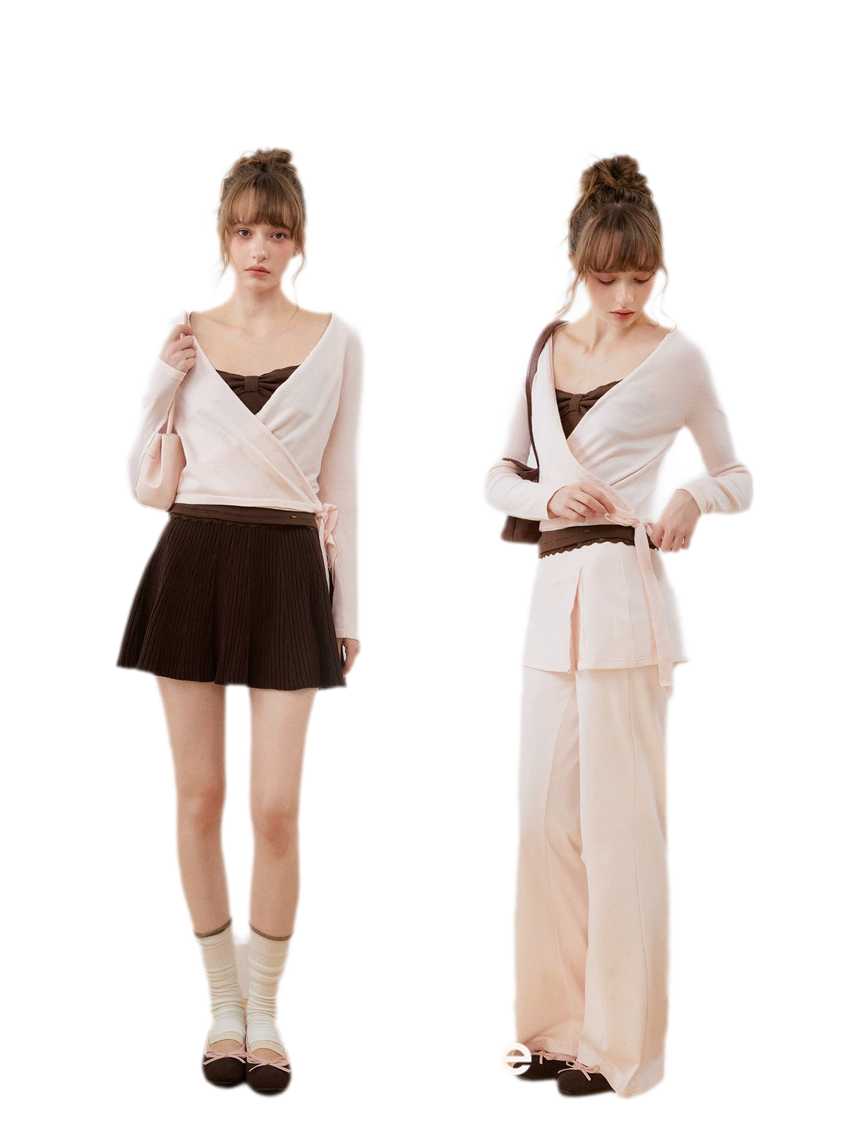 Silk Wool Wrap Knit Top