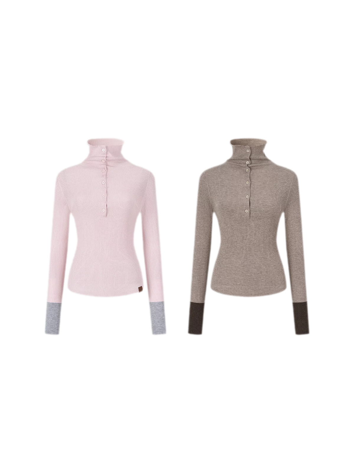 Pull ajusté côtelé à blocs de couleurs