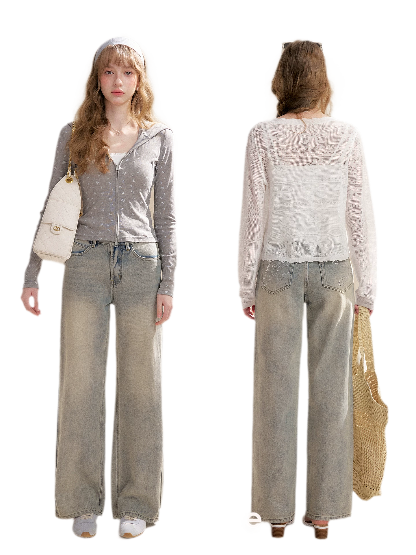 Rhinestone Logo Jeans