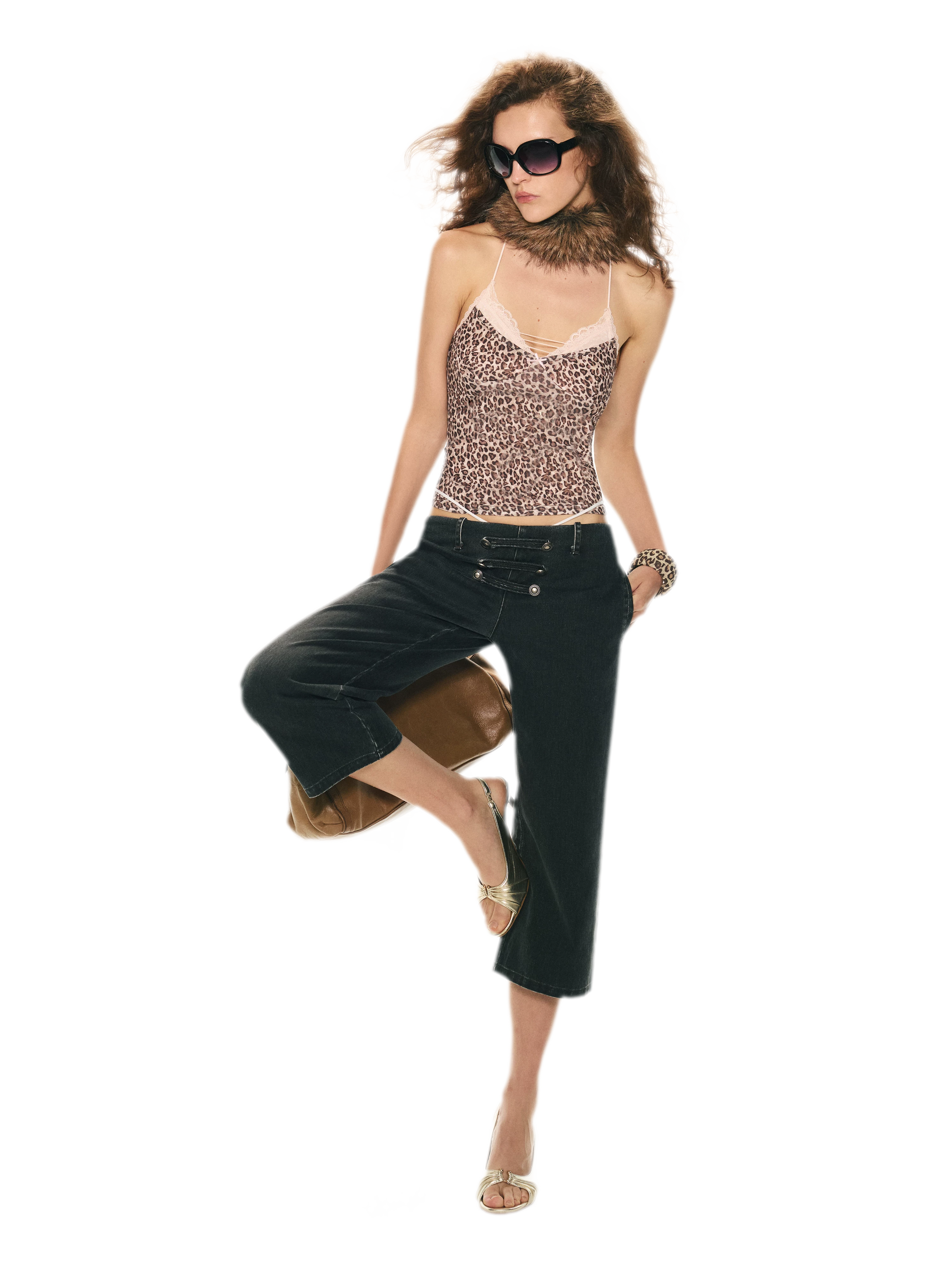 Retro Leopard Print Lace Camisole