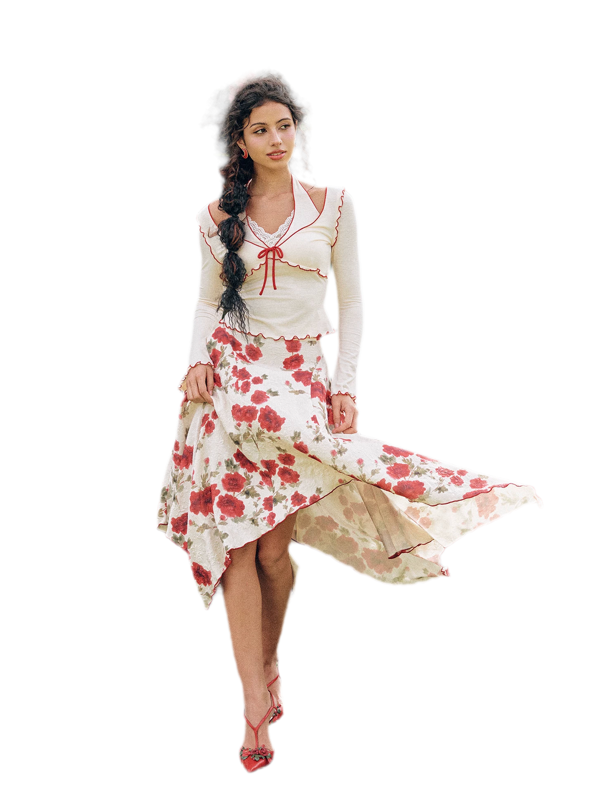 Jacquard Floral Dress Set