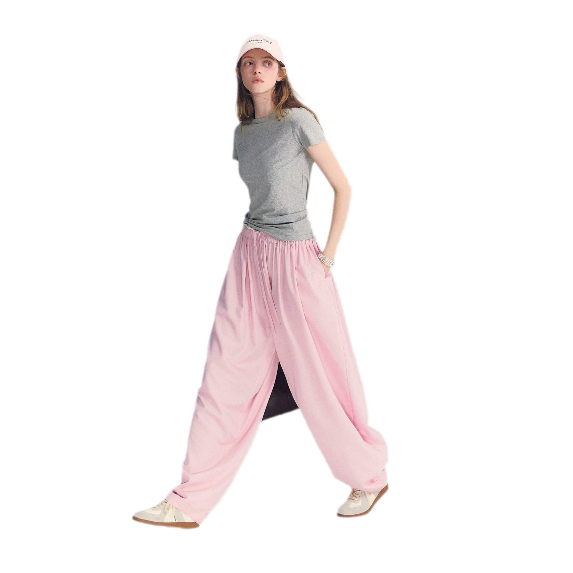 Lace Trim Balloon Pants