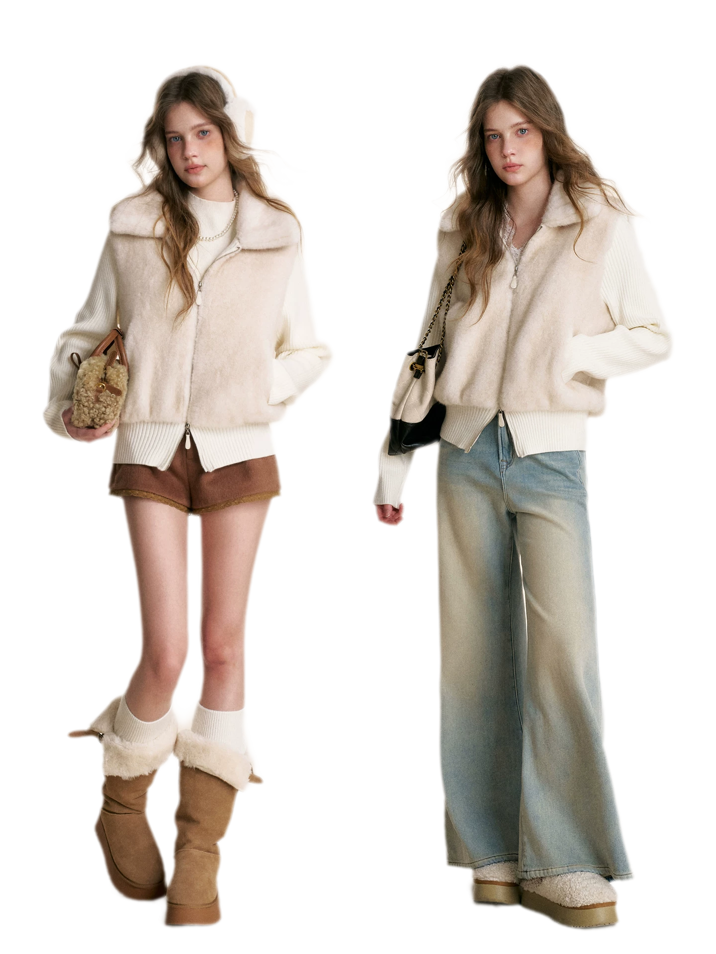 Mink Knit Patchwork Jacket