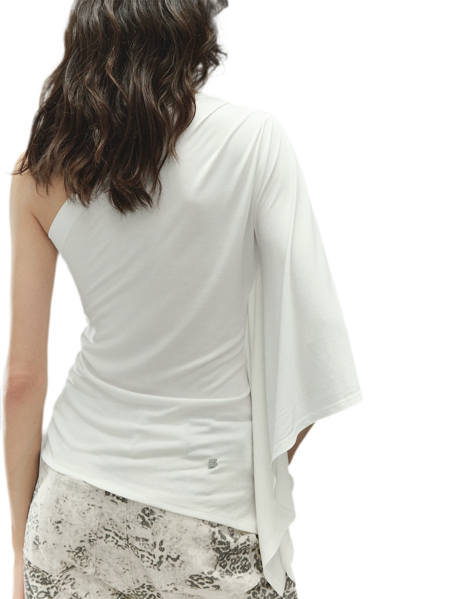 Lenzing Modal One-Piece Batwing Sleeve Asymmetric Top
