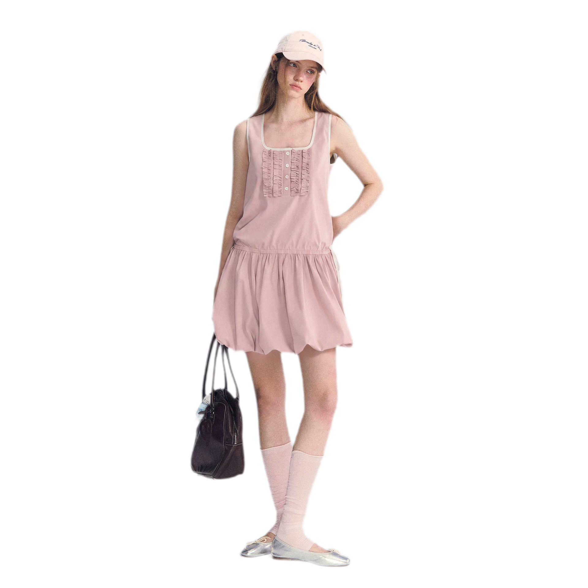 Ruched Lace Bubble Dress