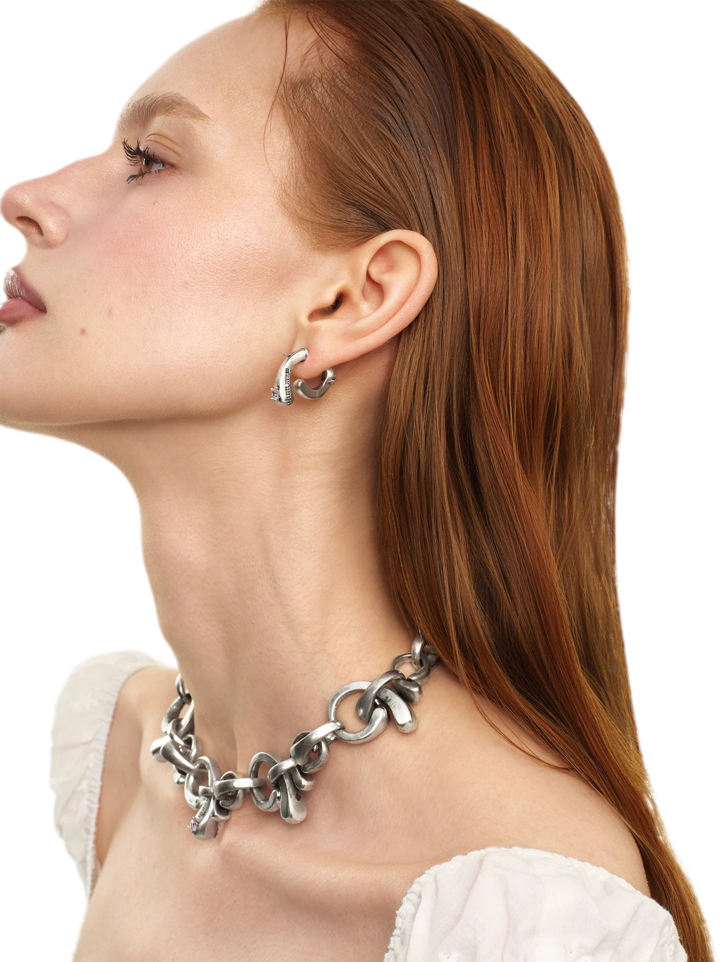Vintage Gold & Silver Zircon Earrings