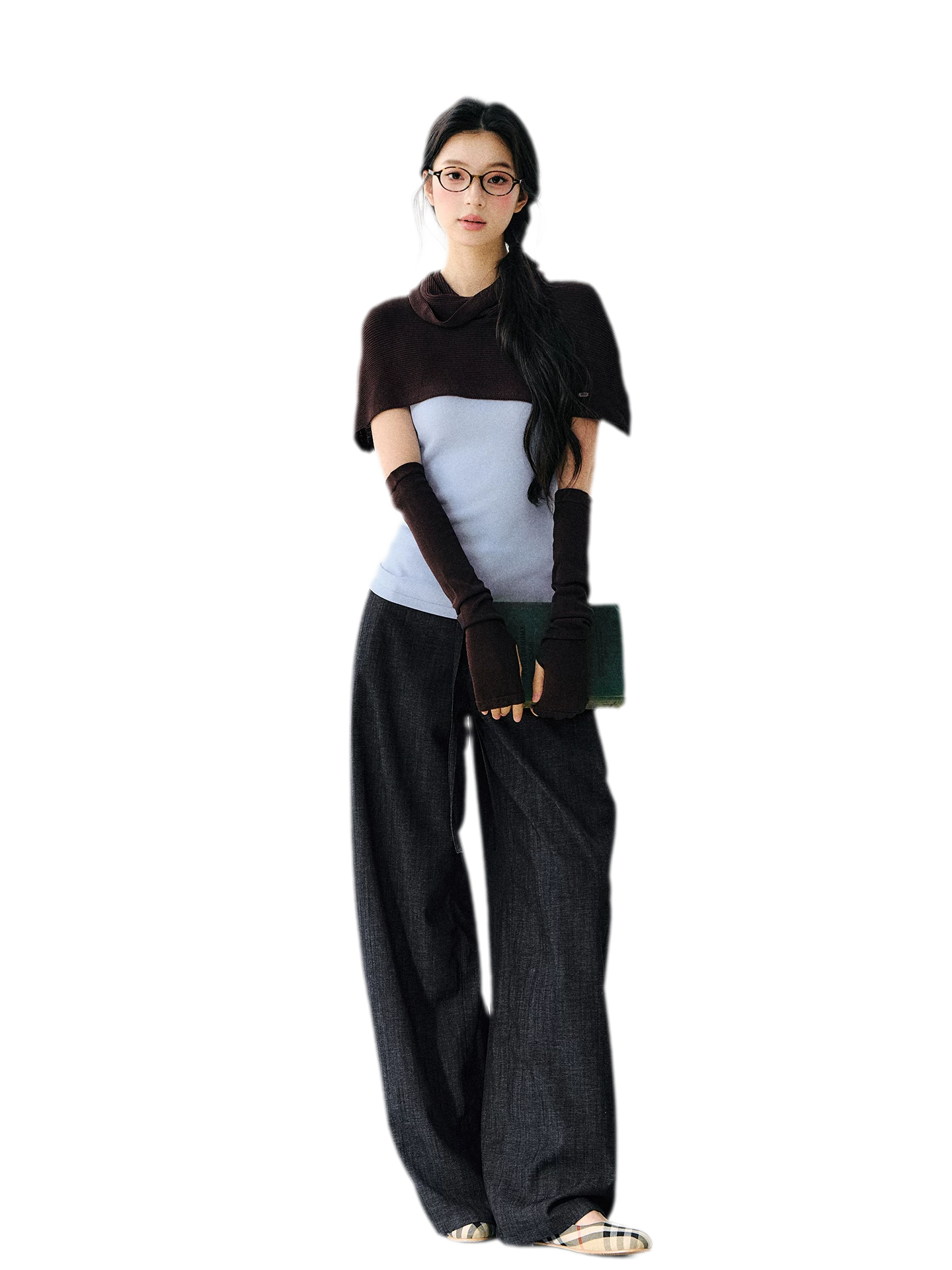 Faux Linen Wide Jeans