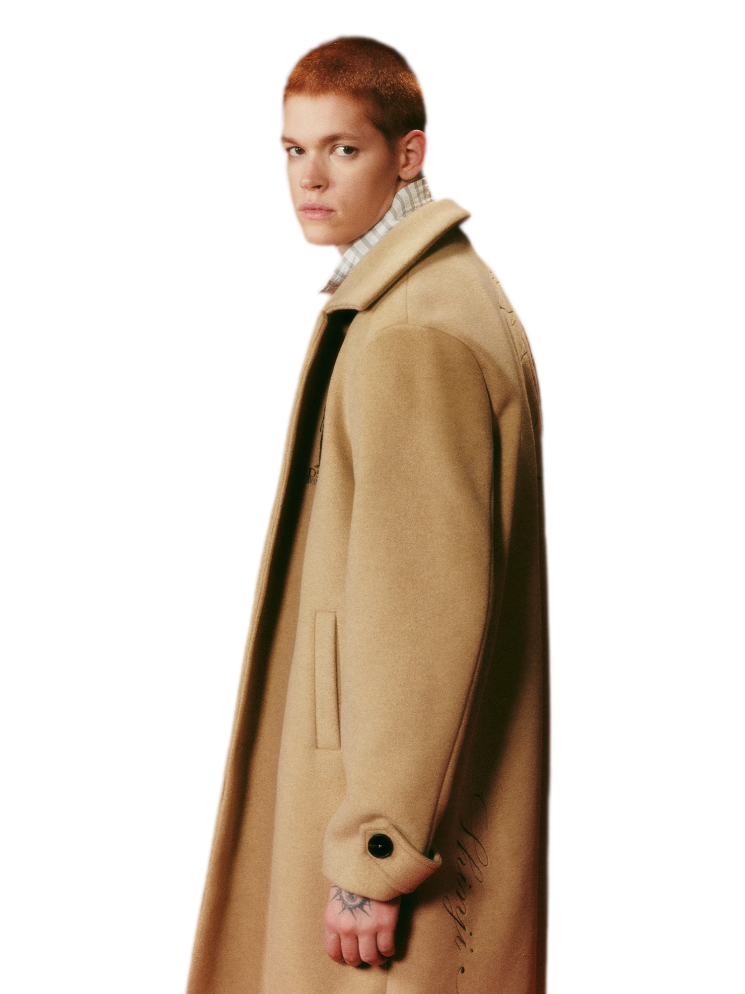 Embroidered Tailored Long Coat