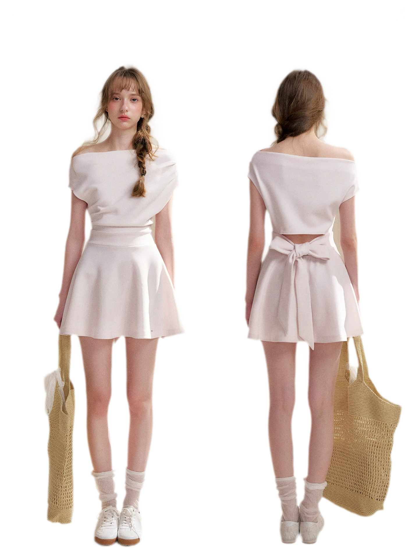 Romantic French Off-Shoulder Short Dress