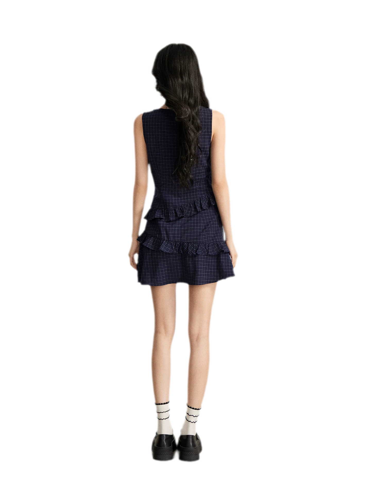 Ruffled Plaid Cami Dress
