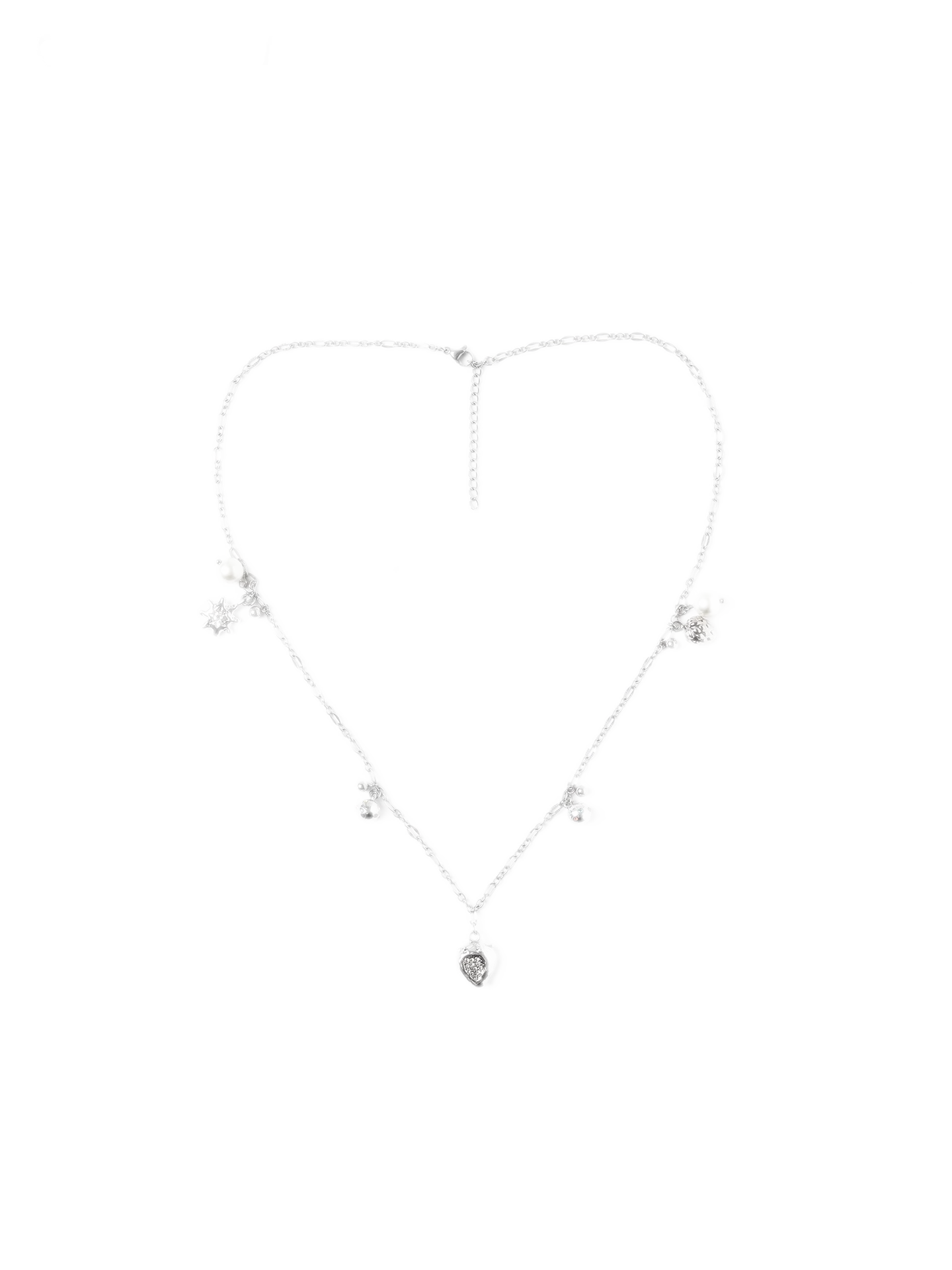 Silver Star Berry Adjustable Collarbone Necklace