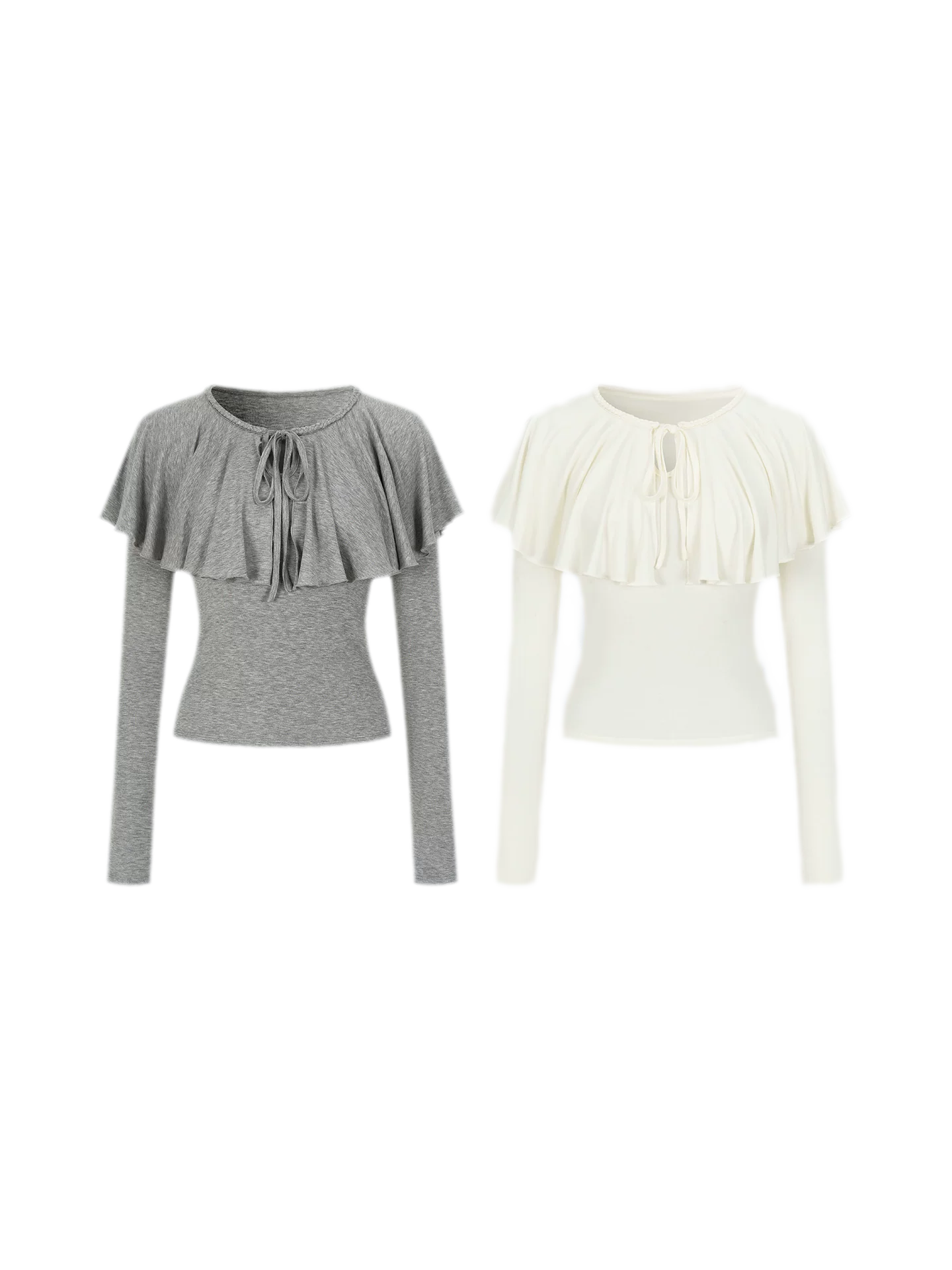 Tie-Neck Ruffle Top
