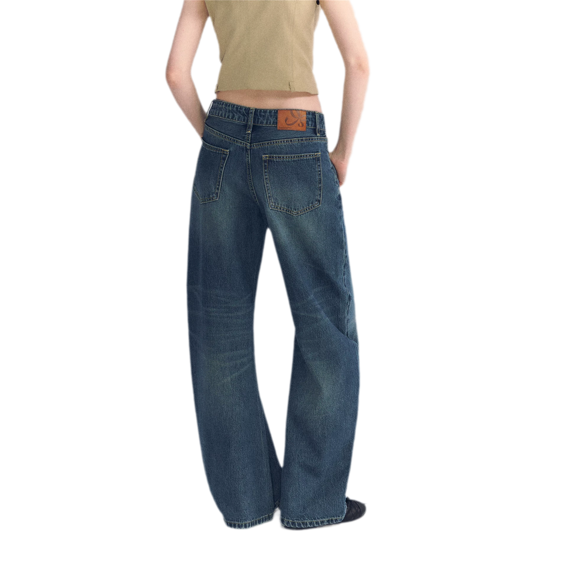 Vintage Wash Wide-Leg Jeans