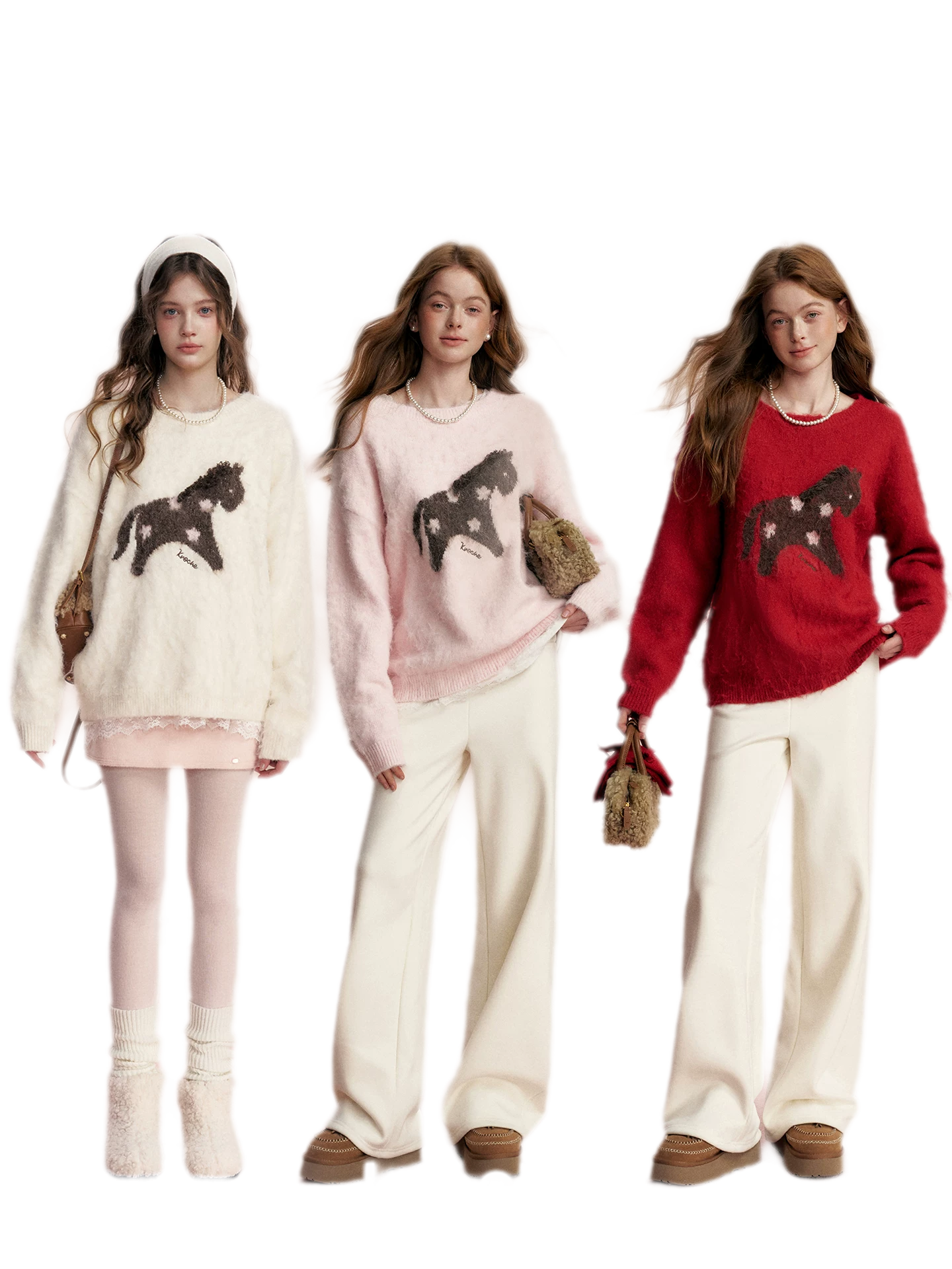 Brushed Horse Jacquard Sweater