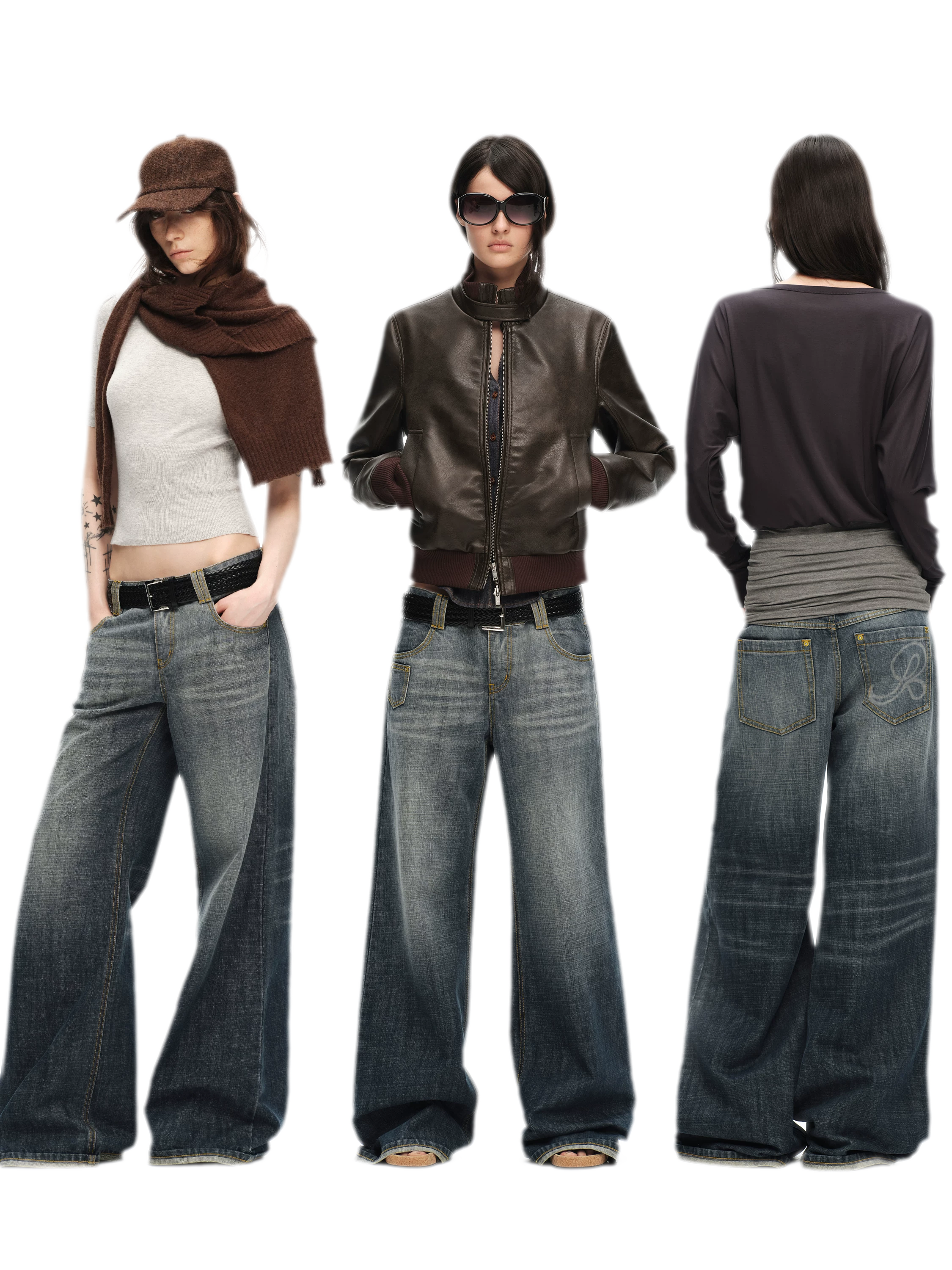 Washed Cotton Straight-Leg Jeans