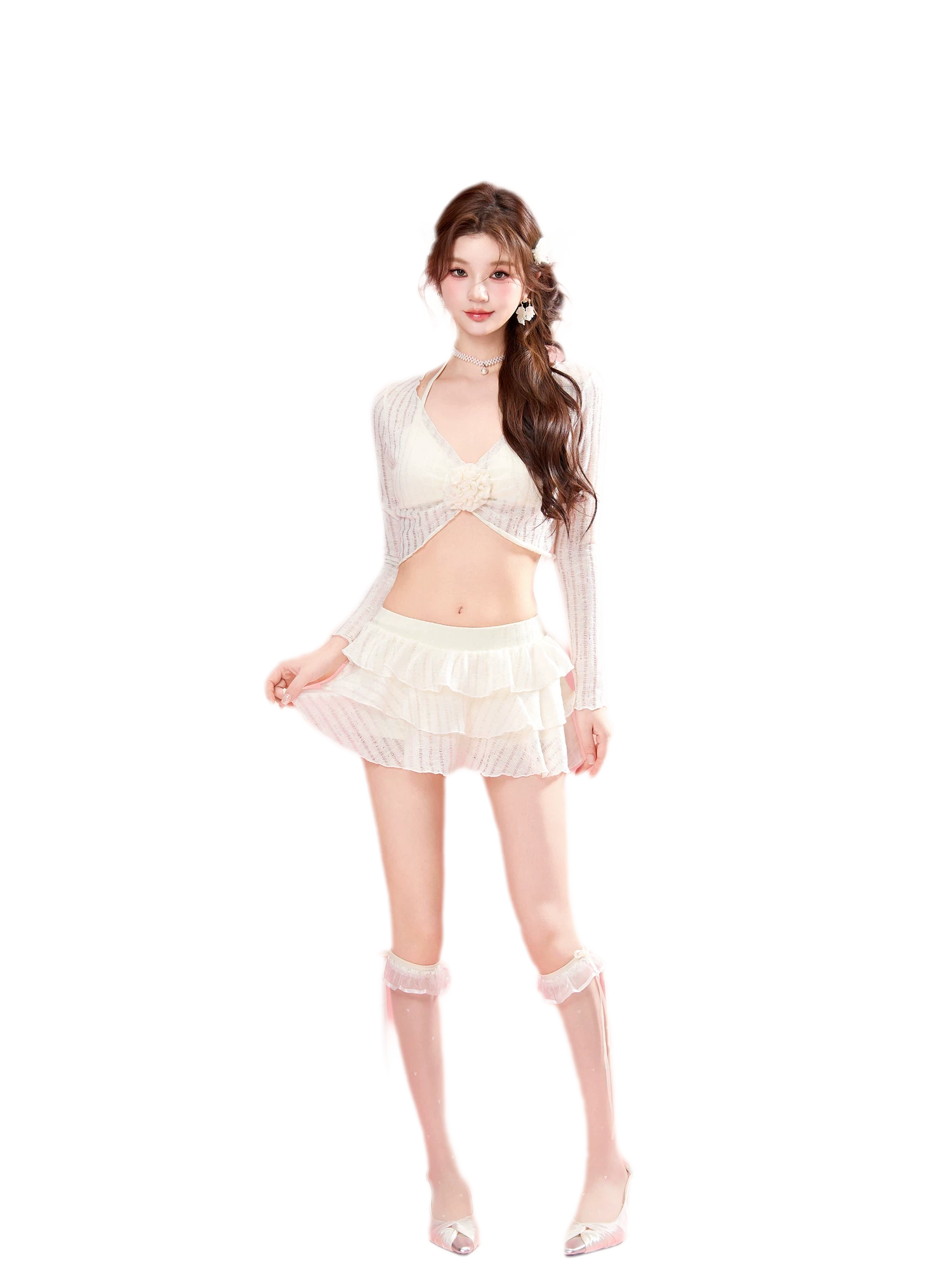 Three-Piece Swim Skirt Set