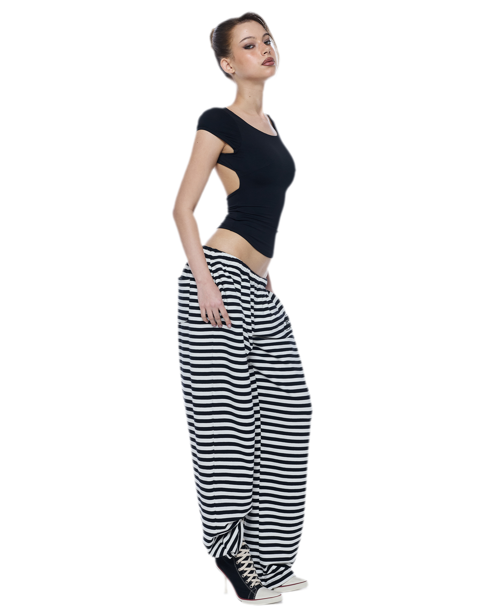 Cutout Backless Slim Tee